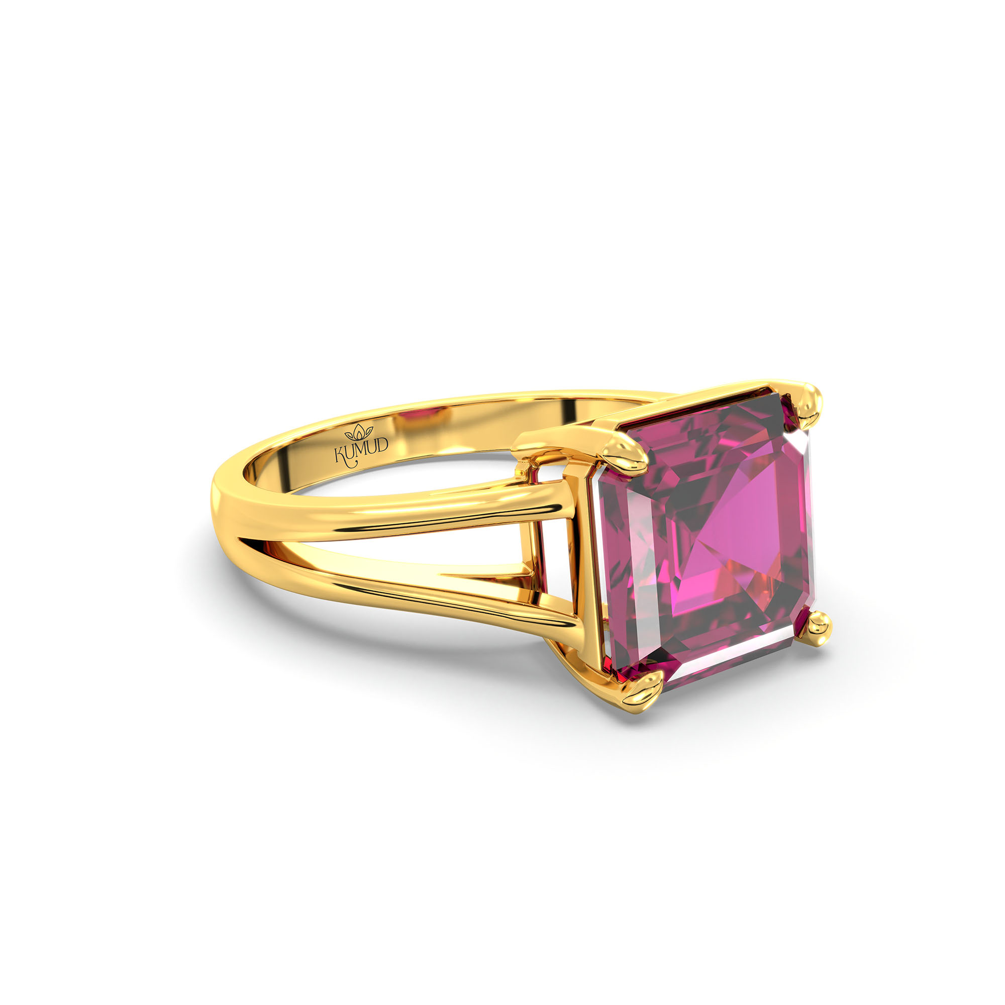 Ruby (Manik) Ring in 22K Yellow Gold – Cushion 8 mm, Prong Setting, 4 g (Design K15-12) thumbnail