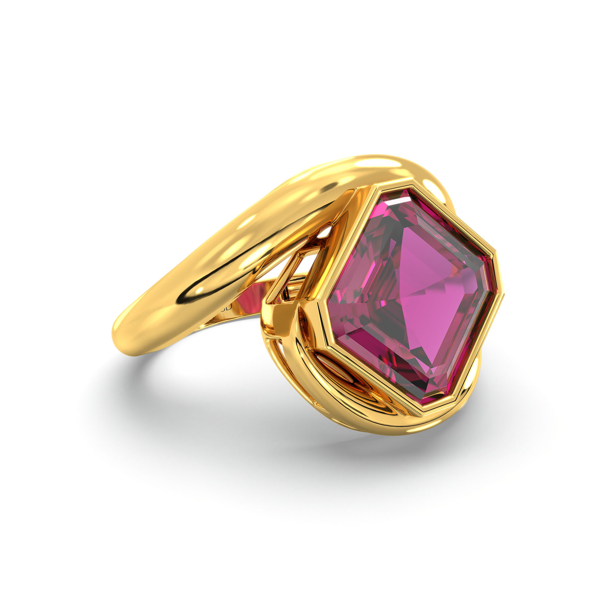 Ruby (Manik) Ring in 22K Yellow Gold – Cushion 8 mm, Bezel Setting, 6 g (Design K15-15) thumbnail