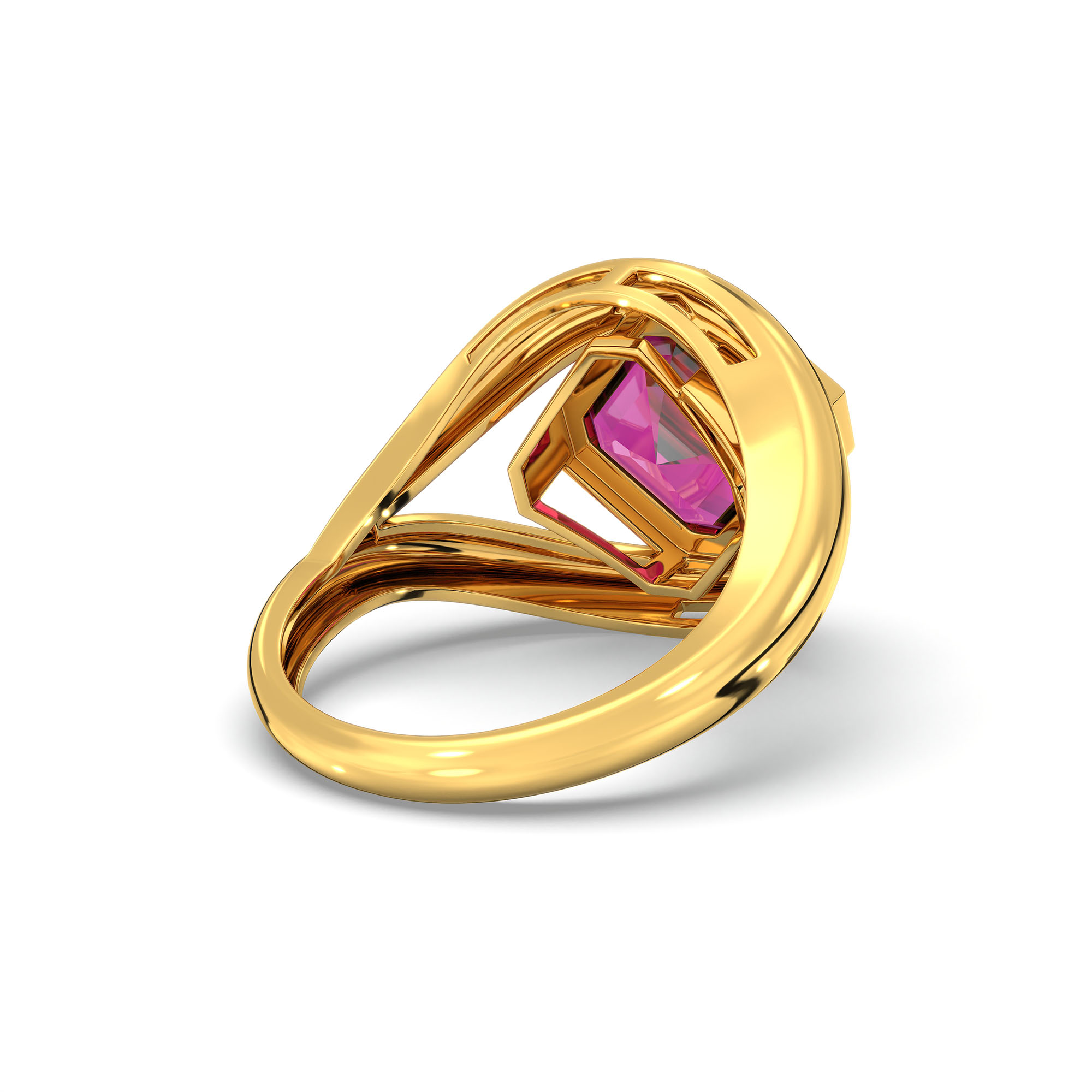 Ruby (Manik) Ring in 22K Yellow Gold – Cushion 8 mm, Bezel Setting, 6 g (Design K15-15) thumbnail