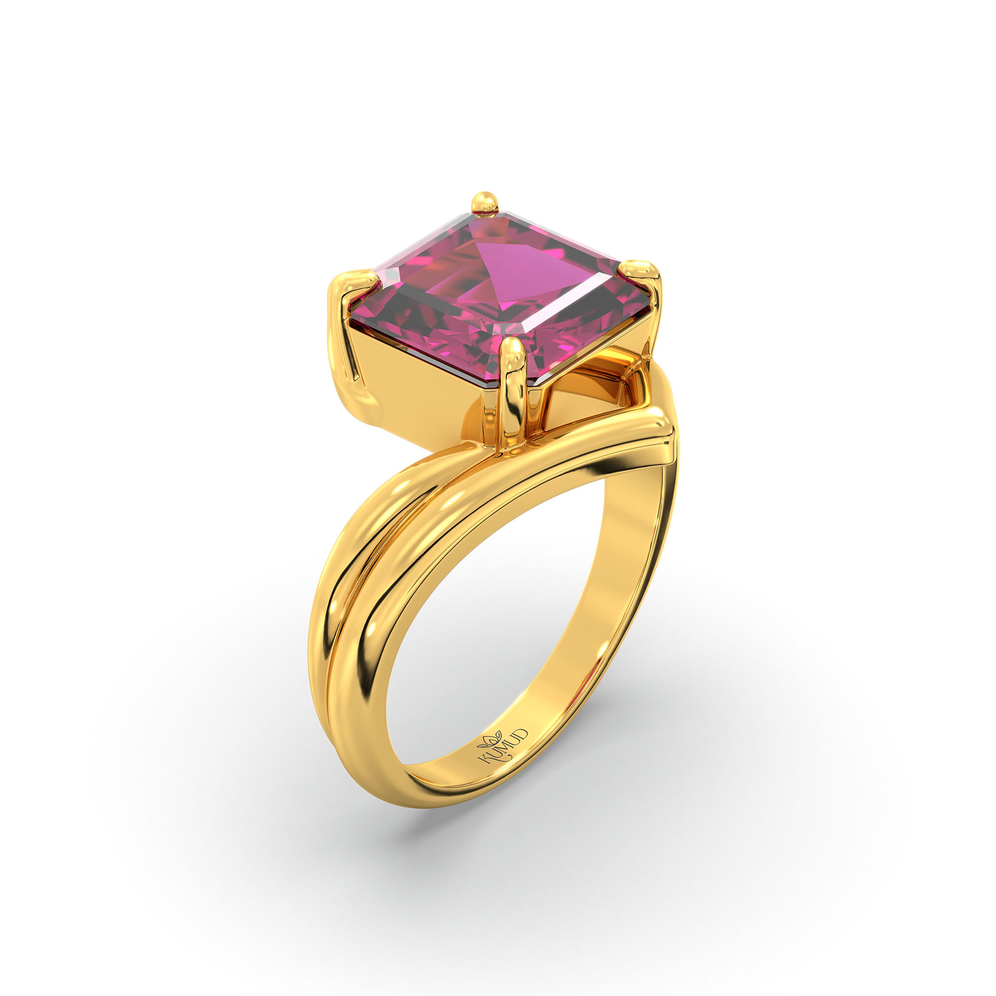 Ruby (Manik) Ring in 22K Yellow Gold – Cushion 8 mm, Prong Setting, 7 g (Design K15-16) thumbnail