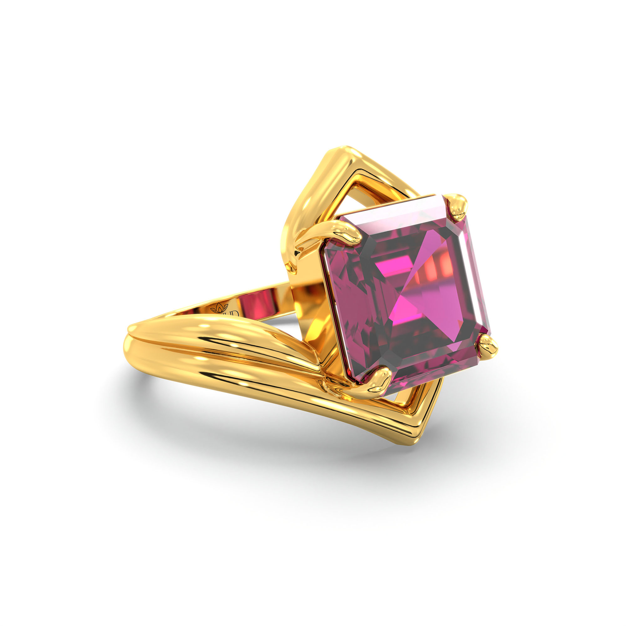 Ruby (Manik) Ring in 22K Yellow Gold – Cushion 8 mm, Prong Setting, 7 g (Design K15-16) thumbnail