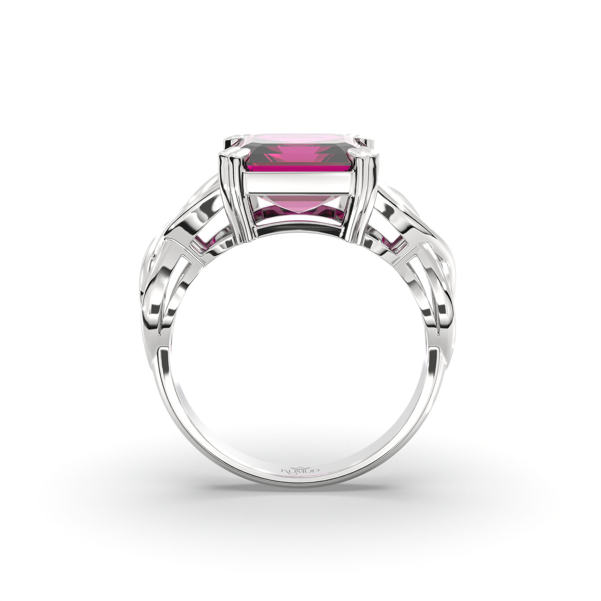 Ruby (Manik) Ring in 925 Sterling Silver – Cushion 8 mm, Prong Setting, 4 g (Design K15-17) thumbnail