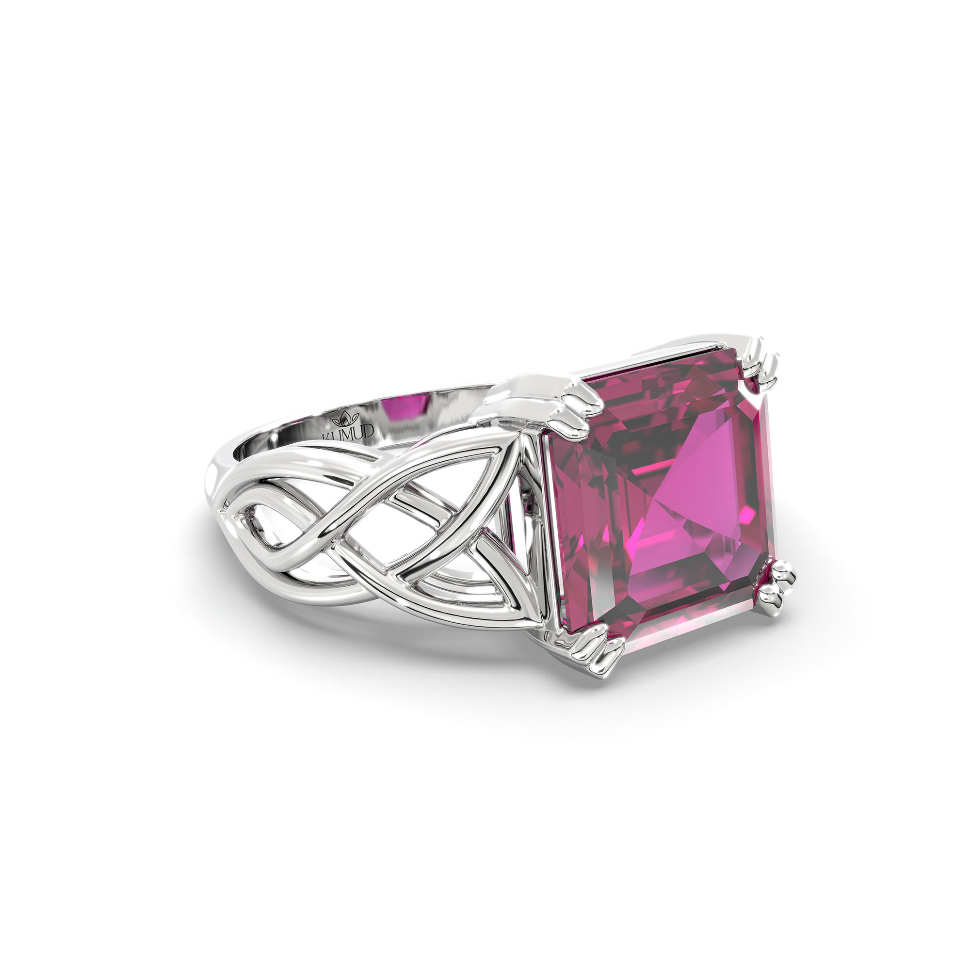 Ruby (Manik) Ring in 925 Sterling Silver – Cushion 8 mm, Prong Setting, 4 g (Design K15-17) thumbnail