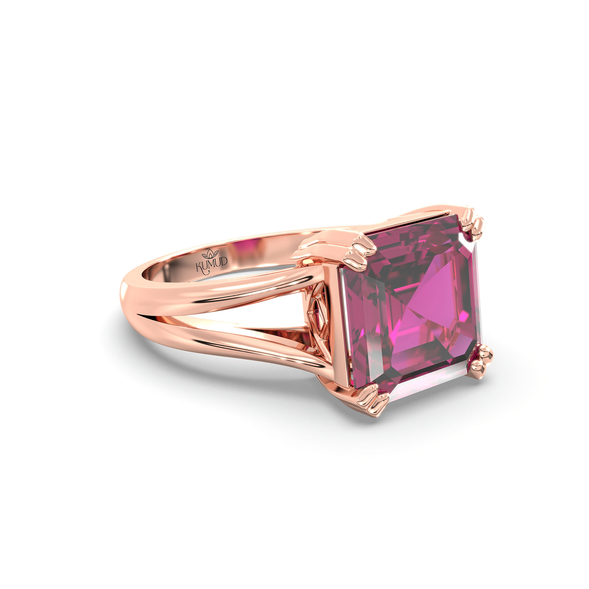 Ruby (Manik) Ring in 18K Rose Gold – Cushion 8 mm, Prong Setting, 5 g (Design K15-18) thumbnail