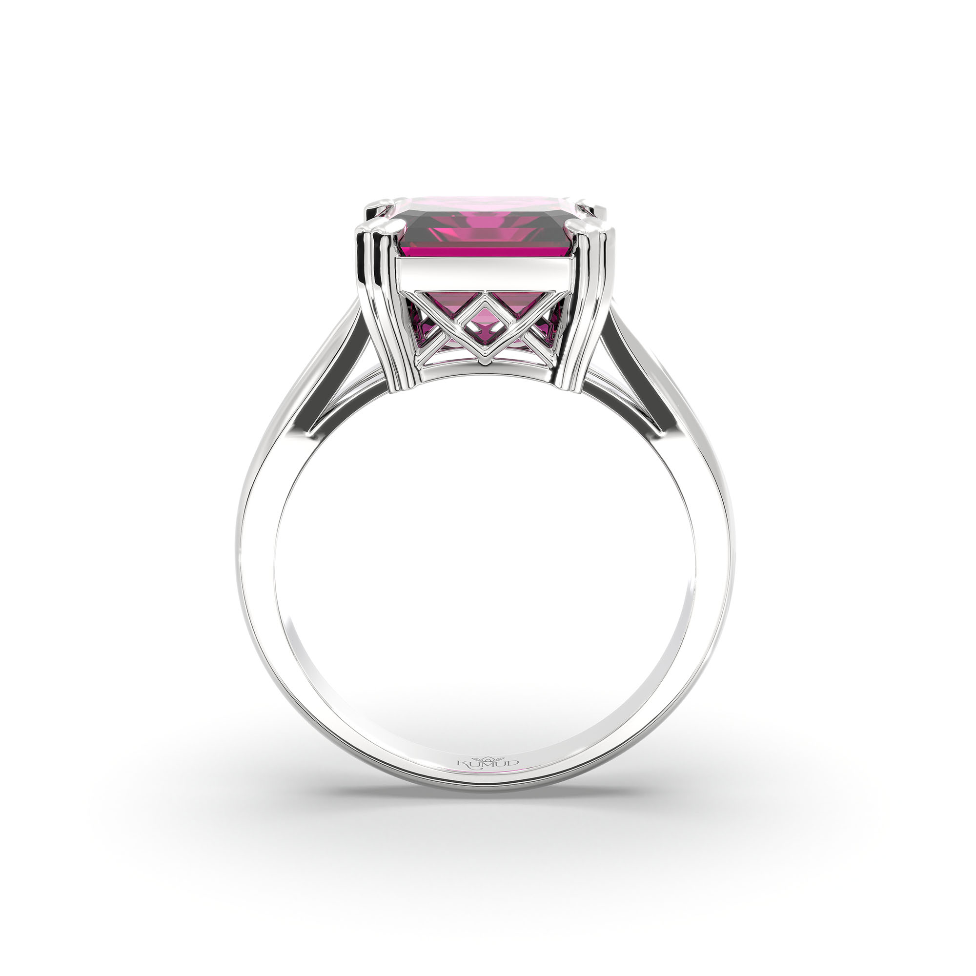 Ruby (Manik) Ring in 925 Sterling Silver – Cushion 8 mm, Prong Setting, 5 g (Design K15-18) thumbnail