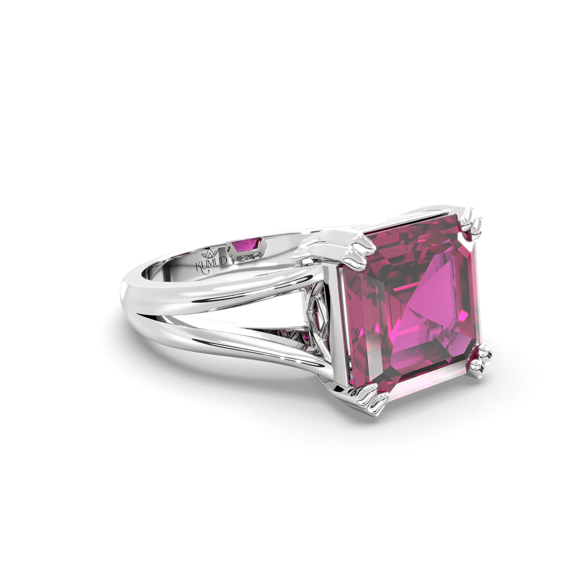 Ruby (Manik) Ring in 925 Sterling Silver – Cushion 8 mm, Prong Setting, 5 g (Design K15-18) thumbnail