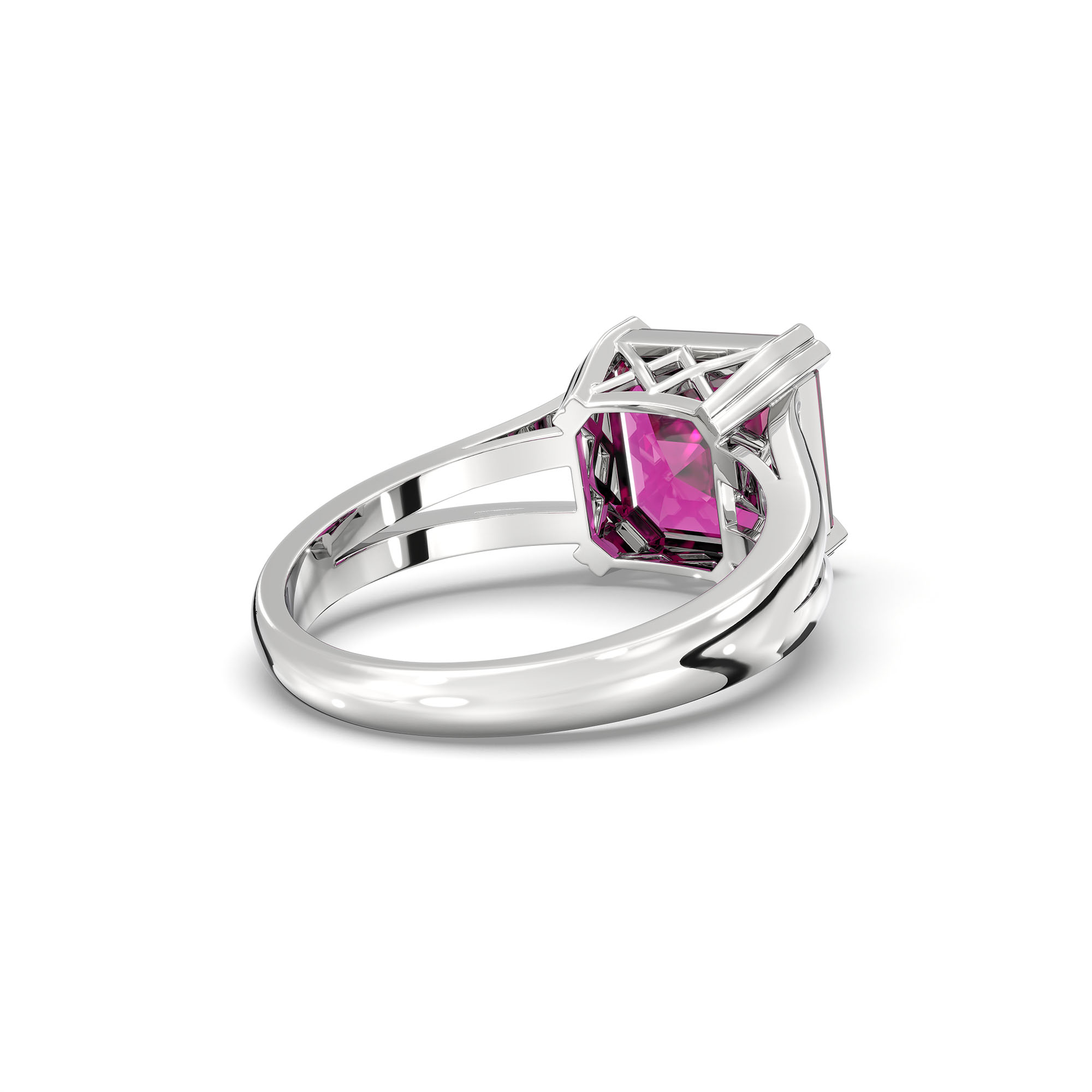 Ruby (Manik) Ring in 925 Sterling Silver – Cushion 8 mm, Prong Setting, 5 g (Design K15-18) thumbnail