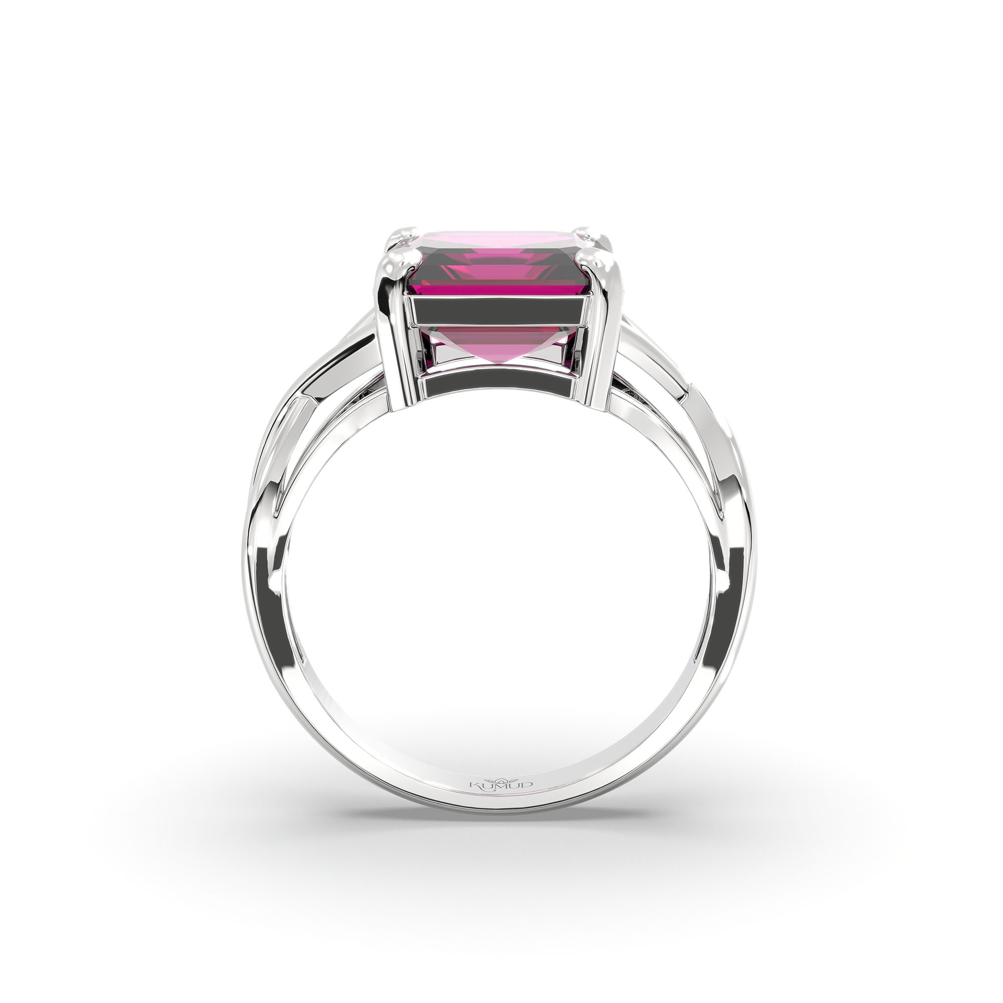 Ruby (Manik) Ring in 925 Sterling Silver – Cushion 8 mm, Prong Setting, 4 g (Design K15-19) thumbnail