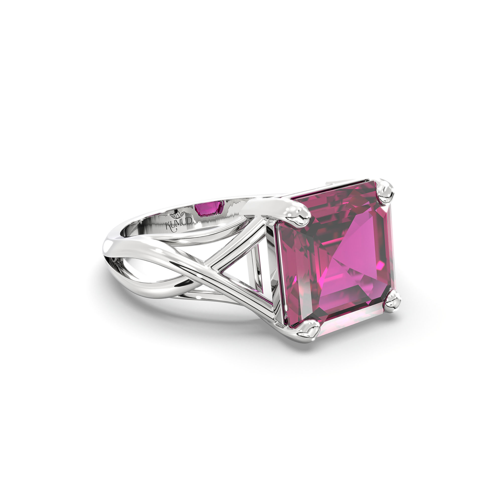 Ruby (Manik) Ring in 925 Sterling Silver – Cushion 8 mm, Prong Setting, 4 g (Design K15-19) thumbnail