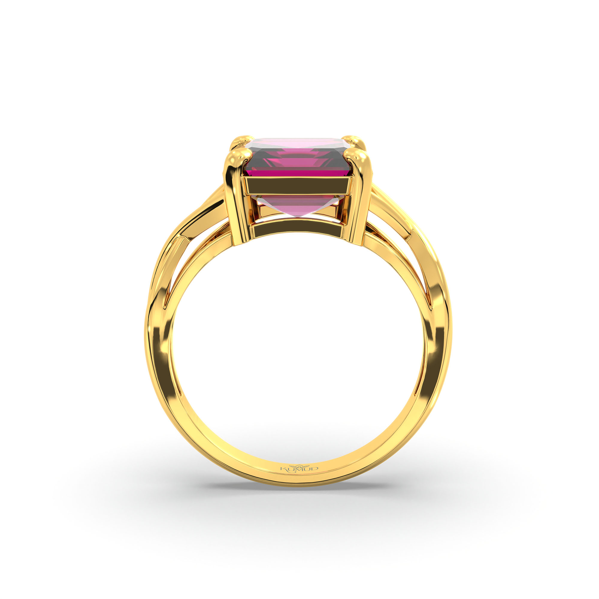 Ruby (Manik) Ring in 22K Yellow Gold – Cushion 8 mm, Prong Setting, 4 g (Design K15-19) thumbnail