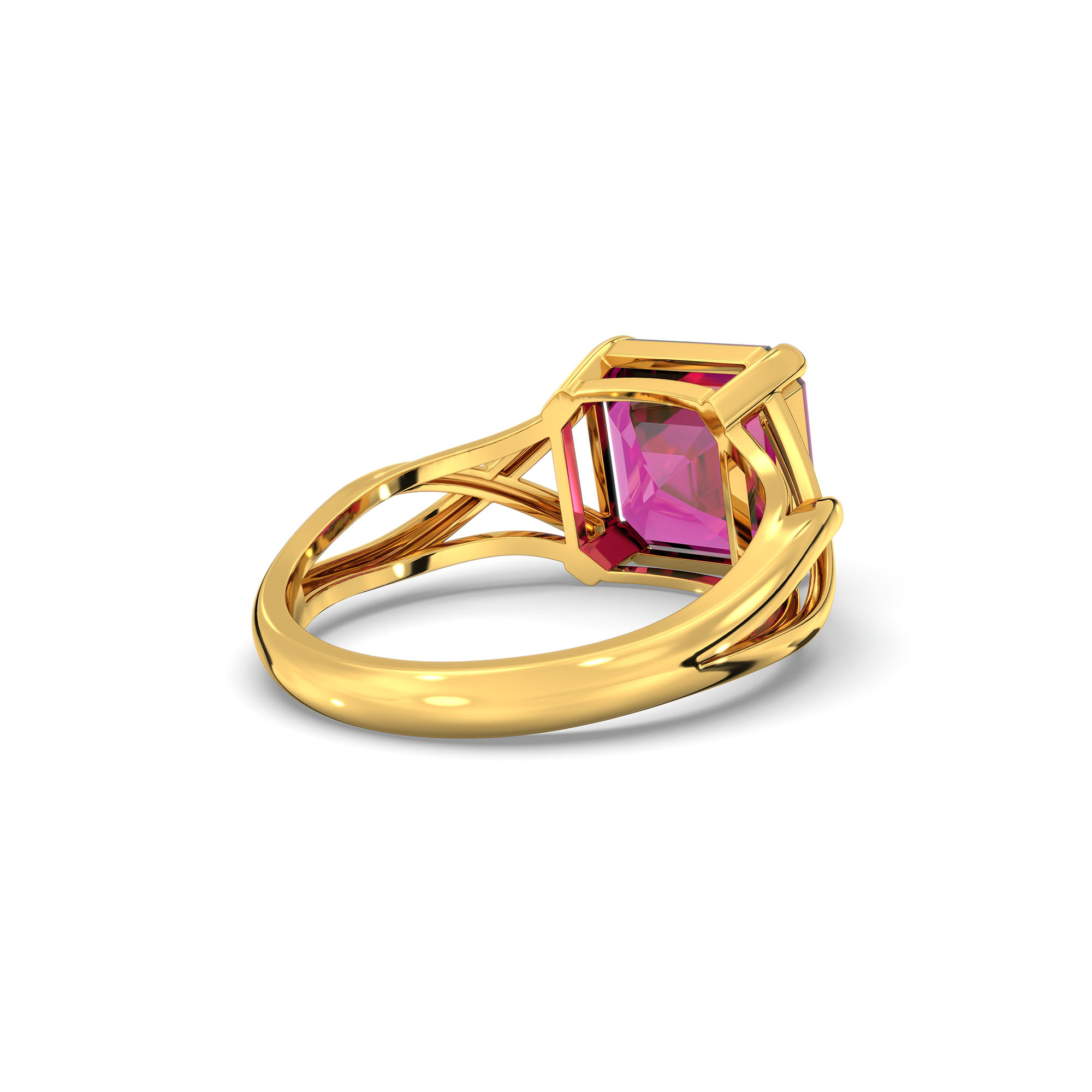 Ruby (Manik) Ring in 22K Yellow Gold – Cushion 8 mm, Prong Setting, 4 g (Design K15-19) thumbnail