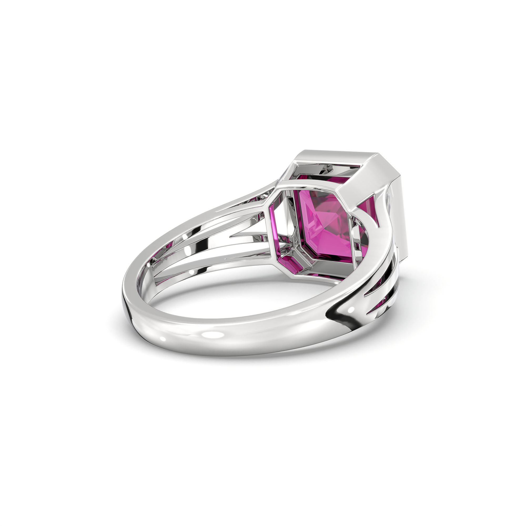Ruby (Manik) Ring in 925 Sterling Silver – Cushion 8 mm, Bezel Setting, 5 g (Design K15-20) thumbnail