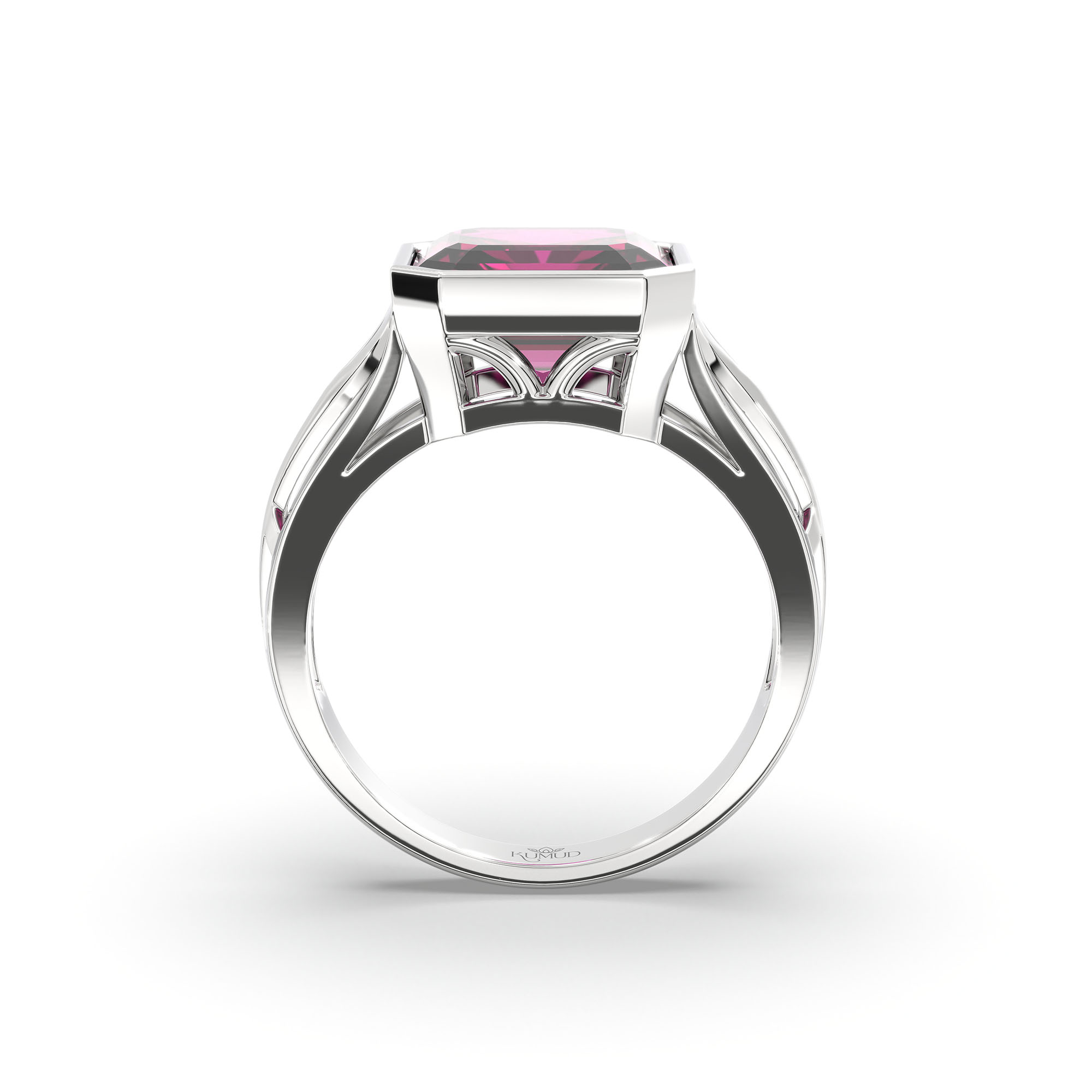 Ruby (Manik) Ring in 925 Sterling Silver – Cushion 8 mm, Bezel Setting, 5 g (Design K15-21) thumbnail