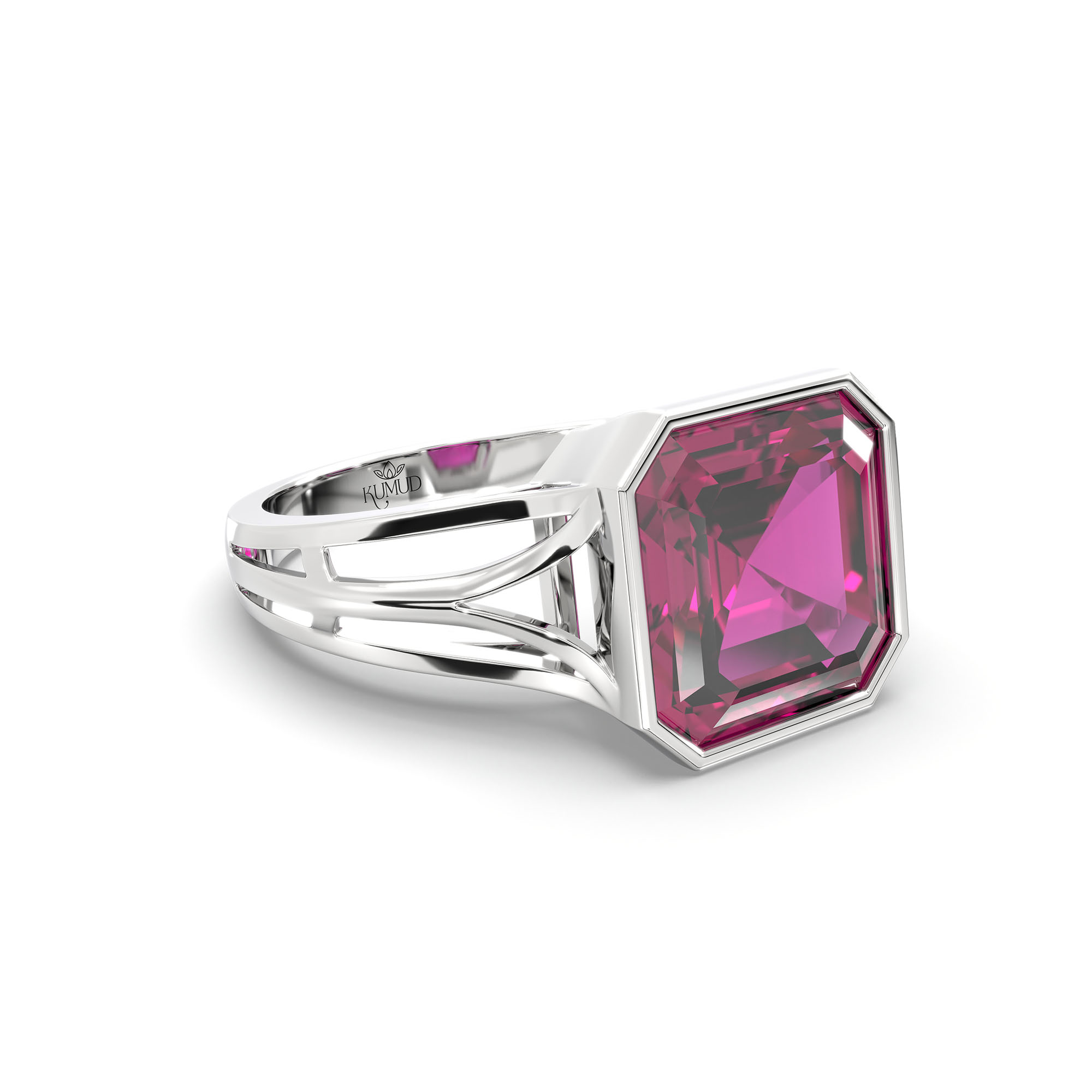 Ruby (Manik) Ring in 925 Sterling Silver – Cushion 8 mm, Bezel Setting, 5 g (Design K15-21) thumbnail
