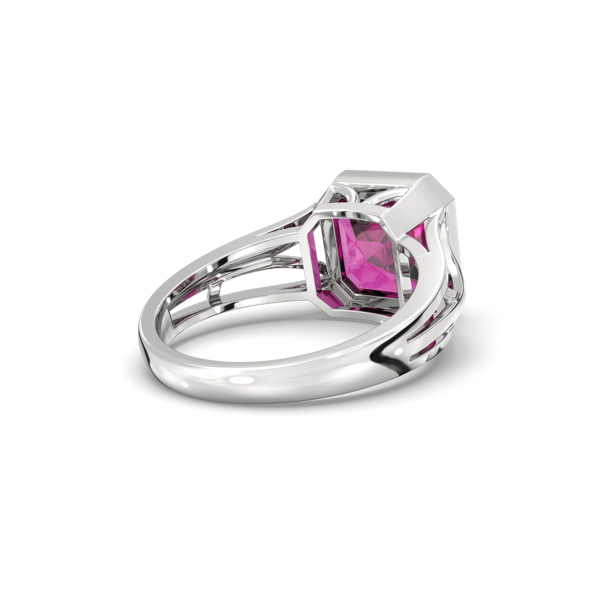 Ruby (Manik) Ring in 925 Sterling Silver – Cushion 8 mm, Bezel Setting, 5 g (Design K15-21) thumbnail