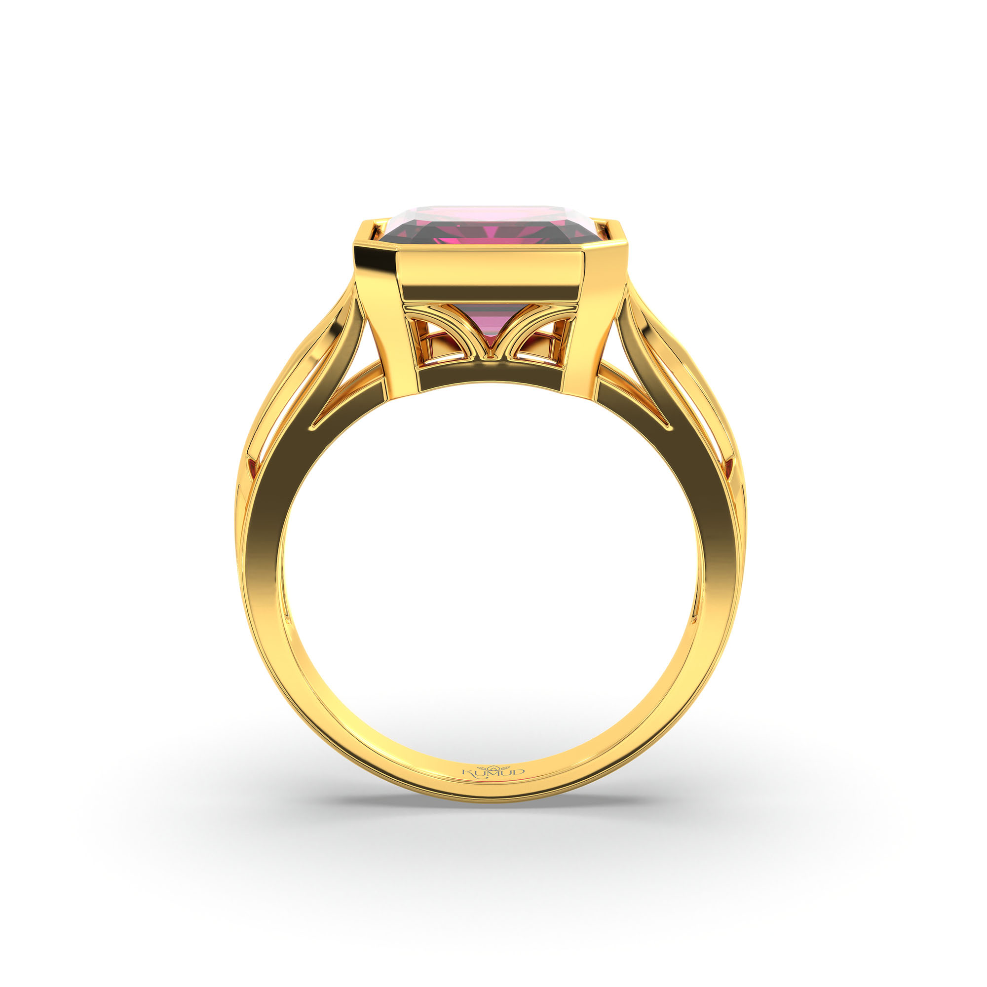 Ruby (Manik) Ring in 22K Yellow Gold – Cushion 8 mm, Bezel Setting, 5 g (Design K15-21) thumbnail