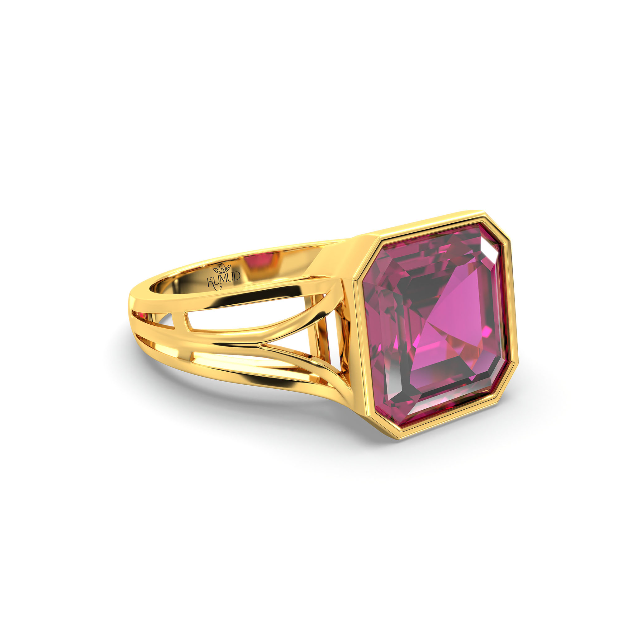 Ruby (Manik) Ring in 22K Yellow Gold – Cushion 8 mm, Bezel Setting, 5 g (Design K15-21) thumbnail