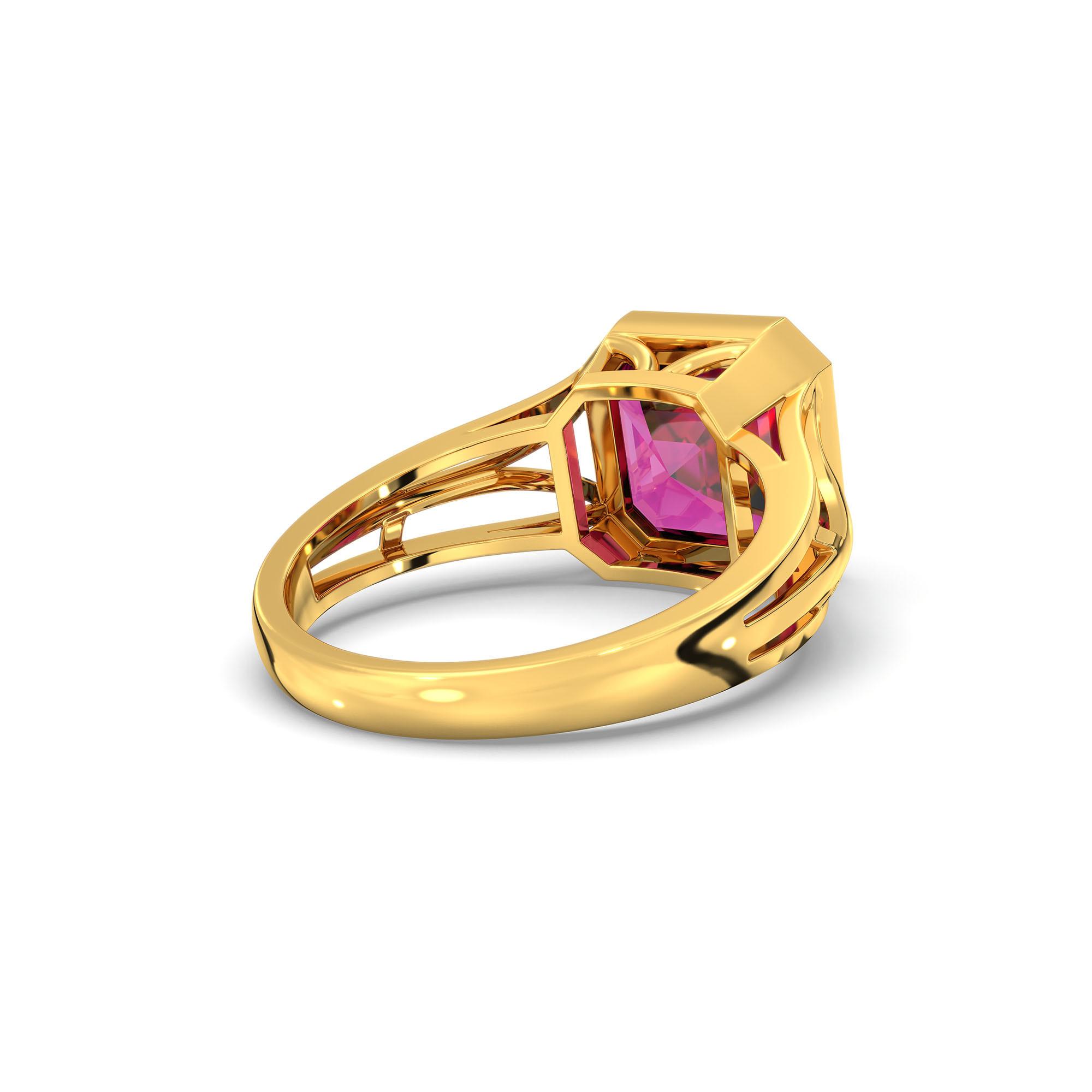 Ruby (Manik) Ring in 22K Yellow Gold – Cushion 8 mm, Bezel Setting, 5 g (Design K15-21) thumbnail