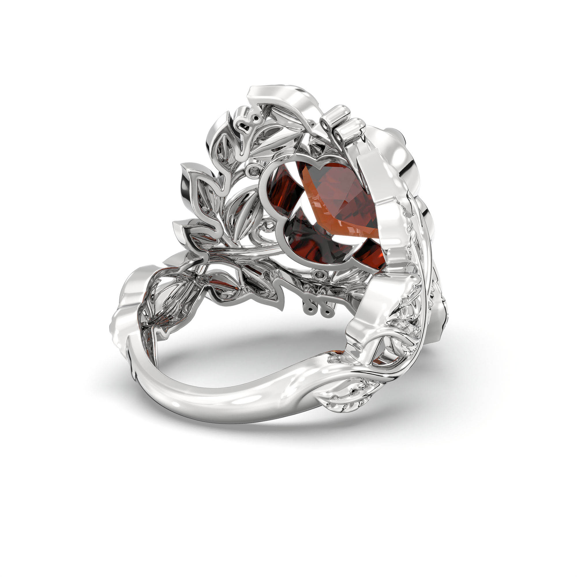 Hessonite (Gomed) Ring for Women in 925 Sterling Silver – Cushion 8 mm, Prong Setting, 7 g thumbnail