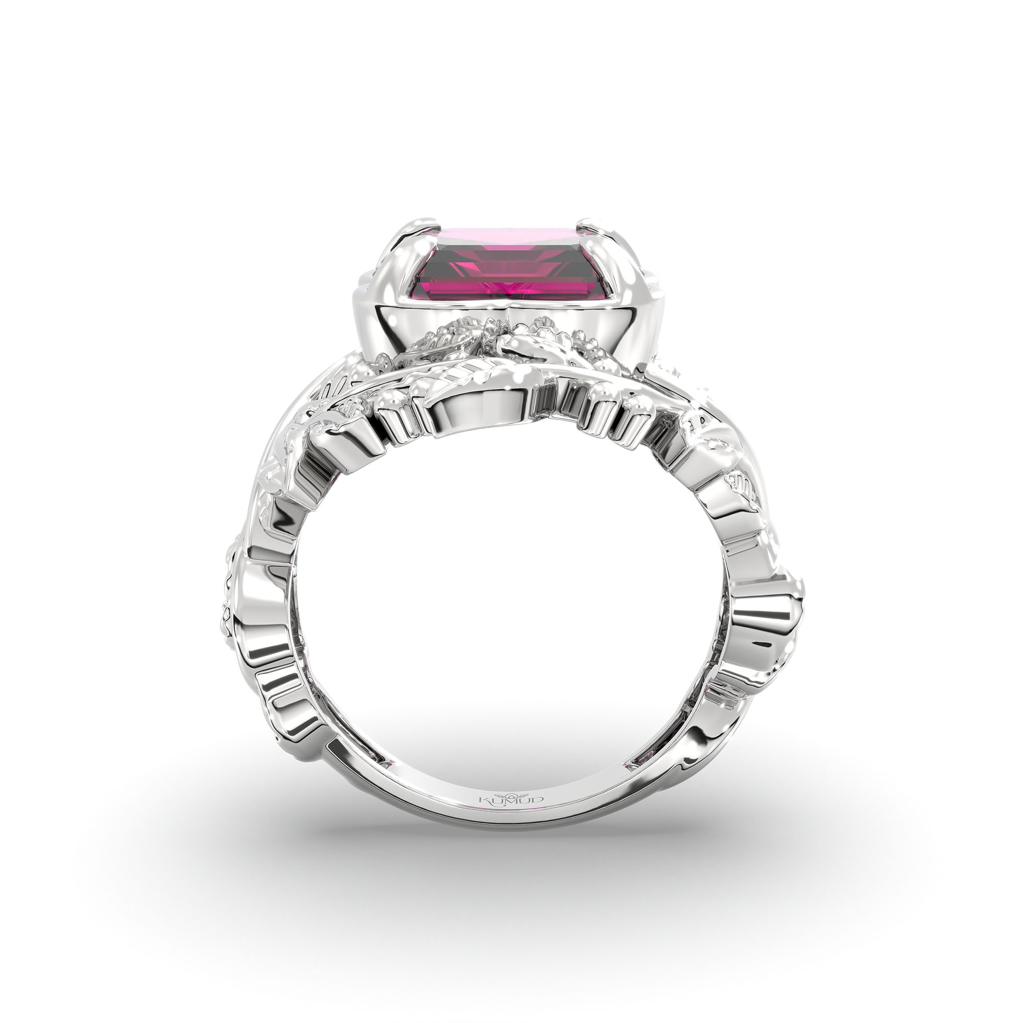 Ruby (Manik) Ring for Women in 925 Sterling Silver – Cushion 8 mm, Prong Setting, 7 g thumbnail