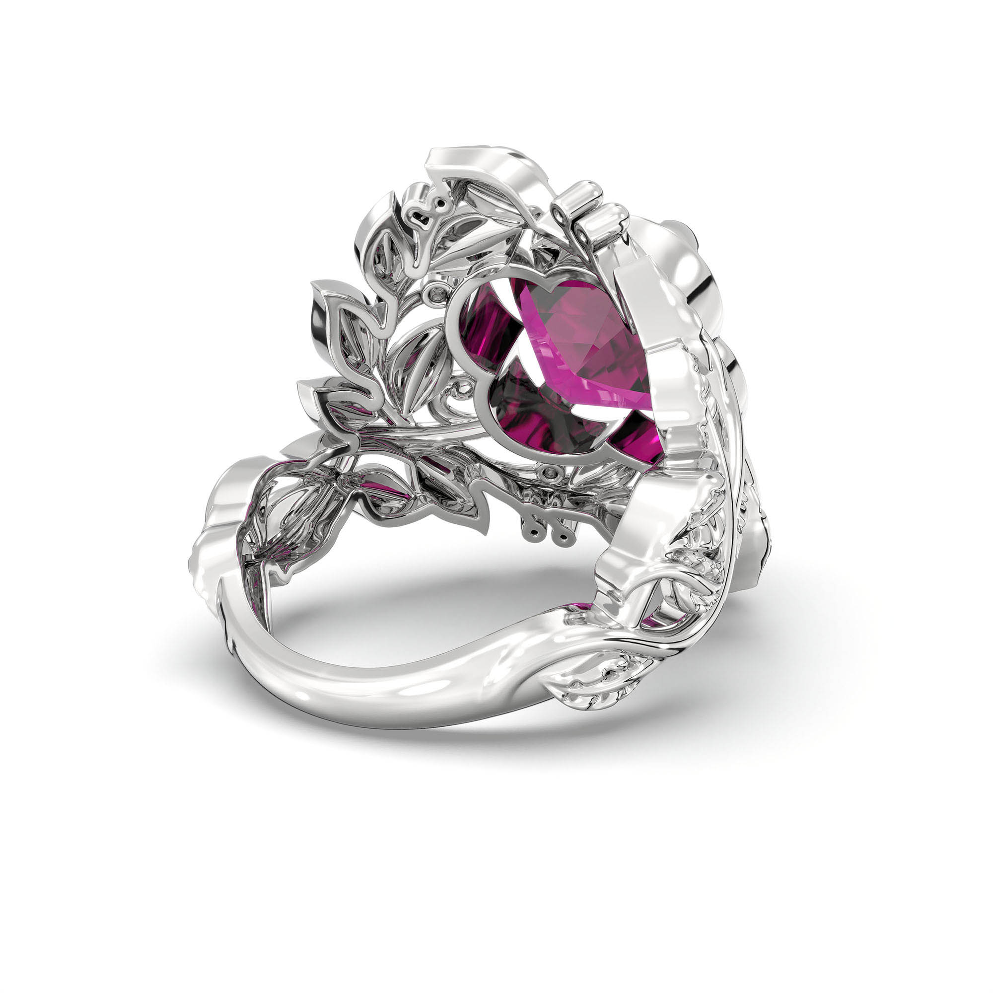 Ruby (Manik) Ring for Women in 925 Sterling Silver – Cushion 8 mm, Prong Setting, 7 g thumbnail