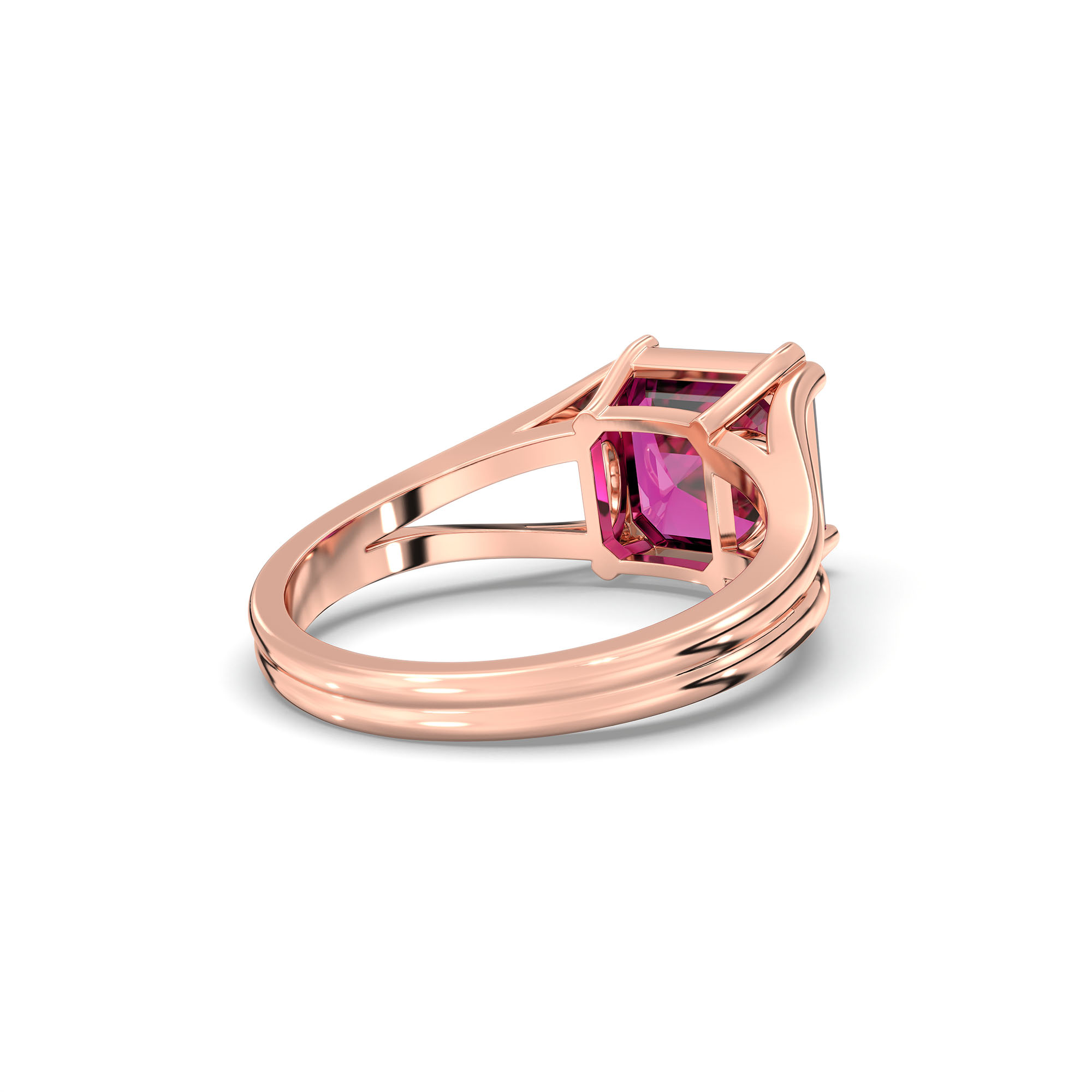 Ruby (Manik) Ring in 18K Rose Gold – Cushion 8 mm, Prong Setting, 5 g (Design K15-24) thumbnail