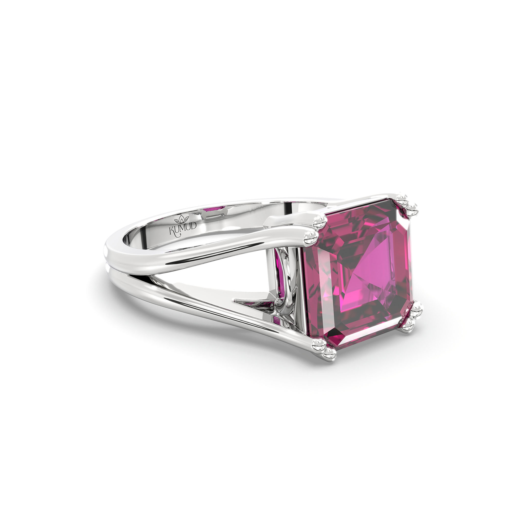 Ruby (Manik) Ring in 925 Sterling Silver – Cushion 8 mm, Prong Setting, 5 g (Design K15-24) thumbnail