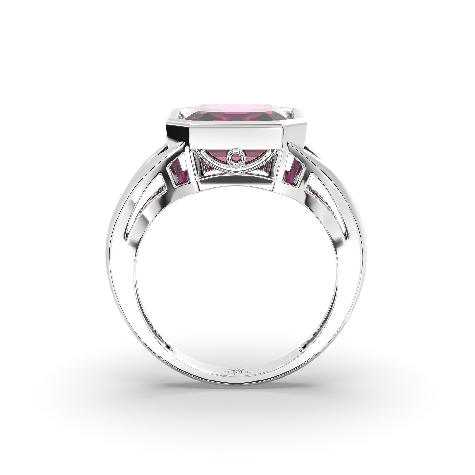Ruby (Manik) Ring in 925 Sterling Silver – Cushion 8 mm, Bezel Setting, 6 g (Design K15-25) thumbnail