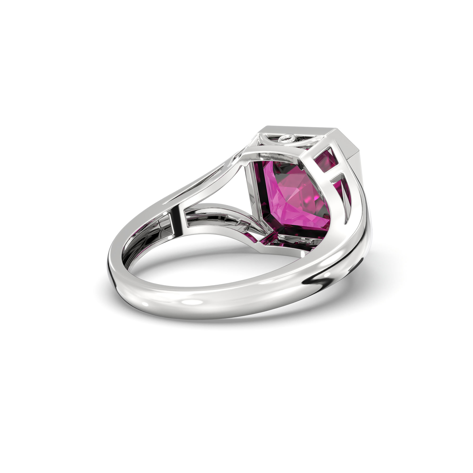 Ruby (Manik) Ring in 925 Sterling Silver – Cushion 8 mm, Bezel Setting, 6 g (Design K15-25) thumbnail