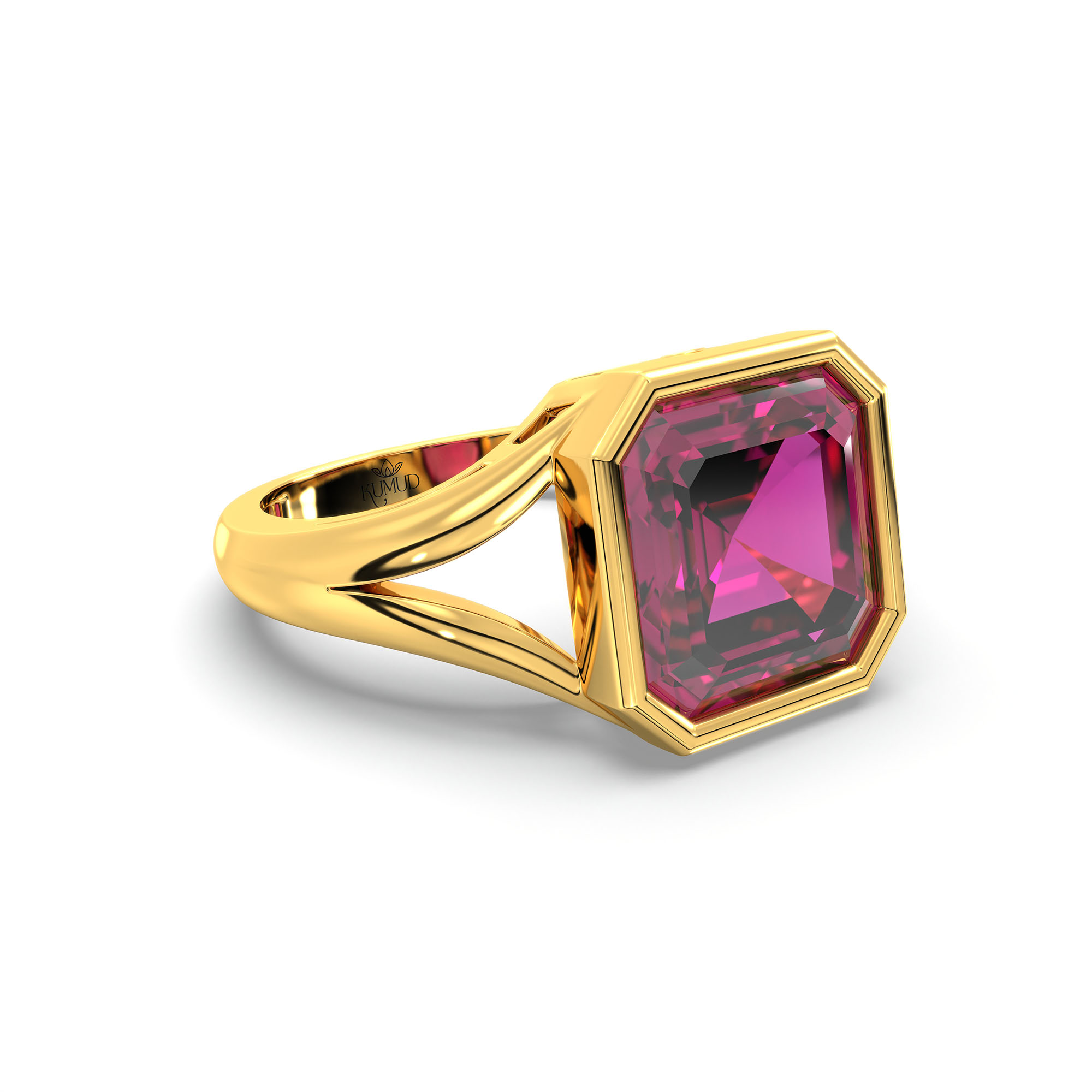 Ruby (Manik) Ring in 22K Yellow Gold – Cushion 8 mm, Bezel Setting, 6 g (Design K15-25) thumbnail