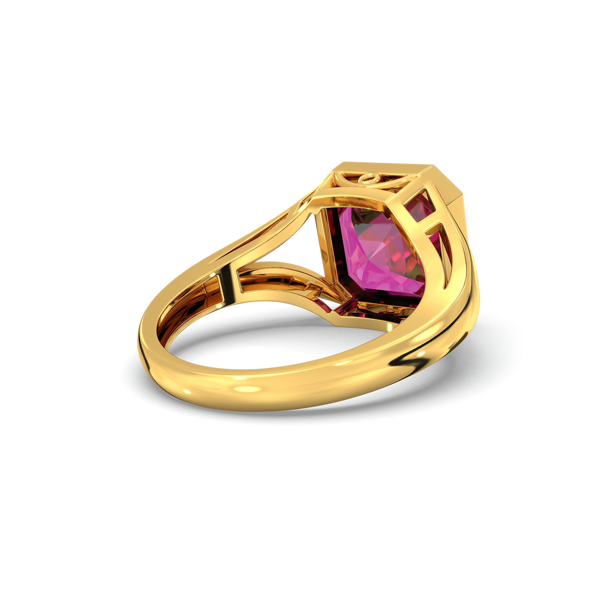 Ruby (Manik) Ring in 22K Yellow Gold – Cushion 8 mm, Bezel Setting, 6 g (Design K15-25) thumbnail