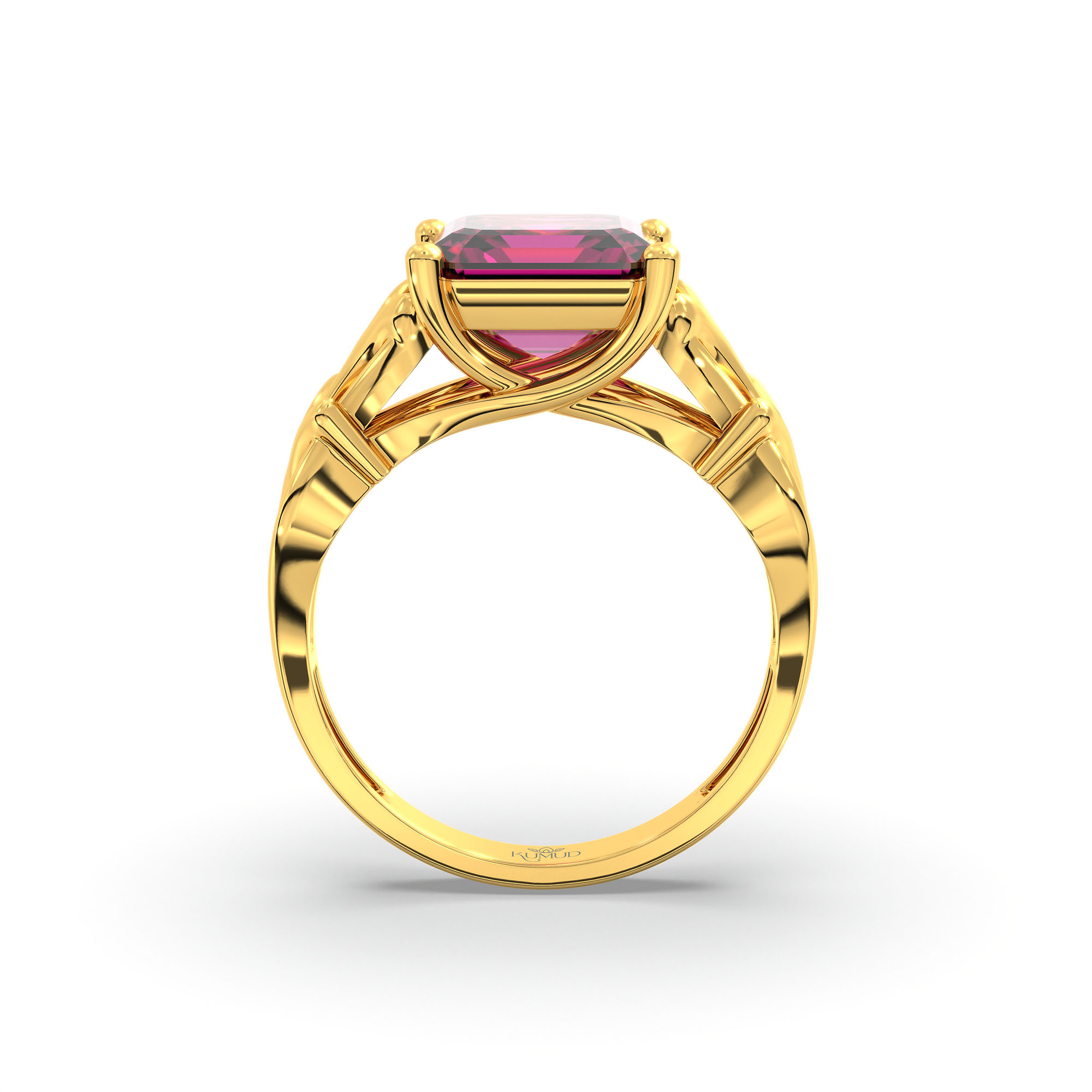 Ruby (Manik) Ring in 22K Yellow Gold – Cushion 8 mm, Prong Setting, 5 g (Design K15-26) thumbnail