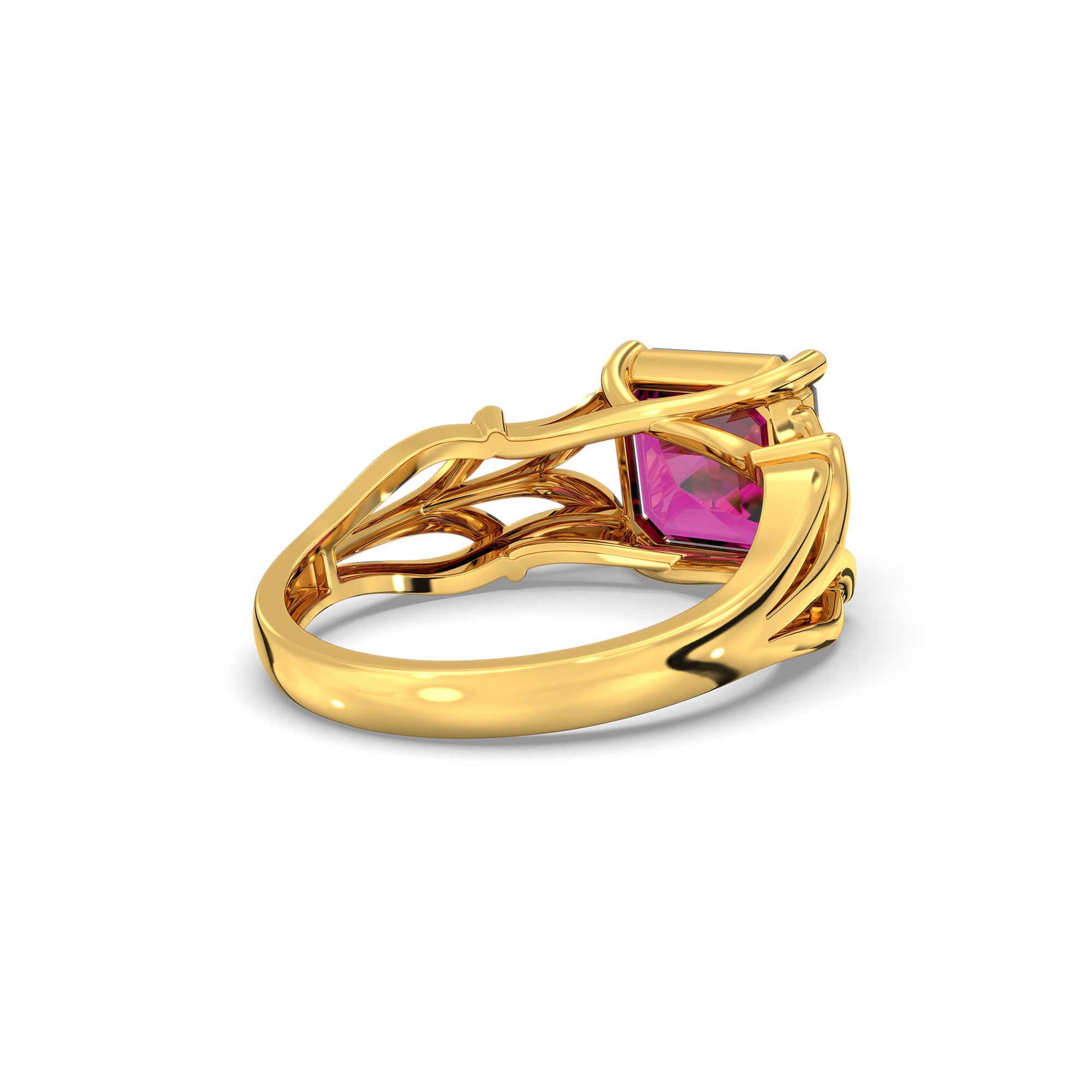 Ruby (Manik) Ring in 22K Yellow Gold – Cushion 8 mm, Prong Setting, 5 g (Design K15-26) thumbnail