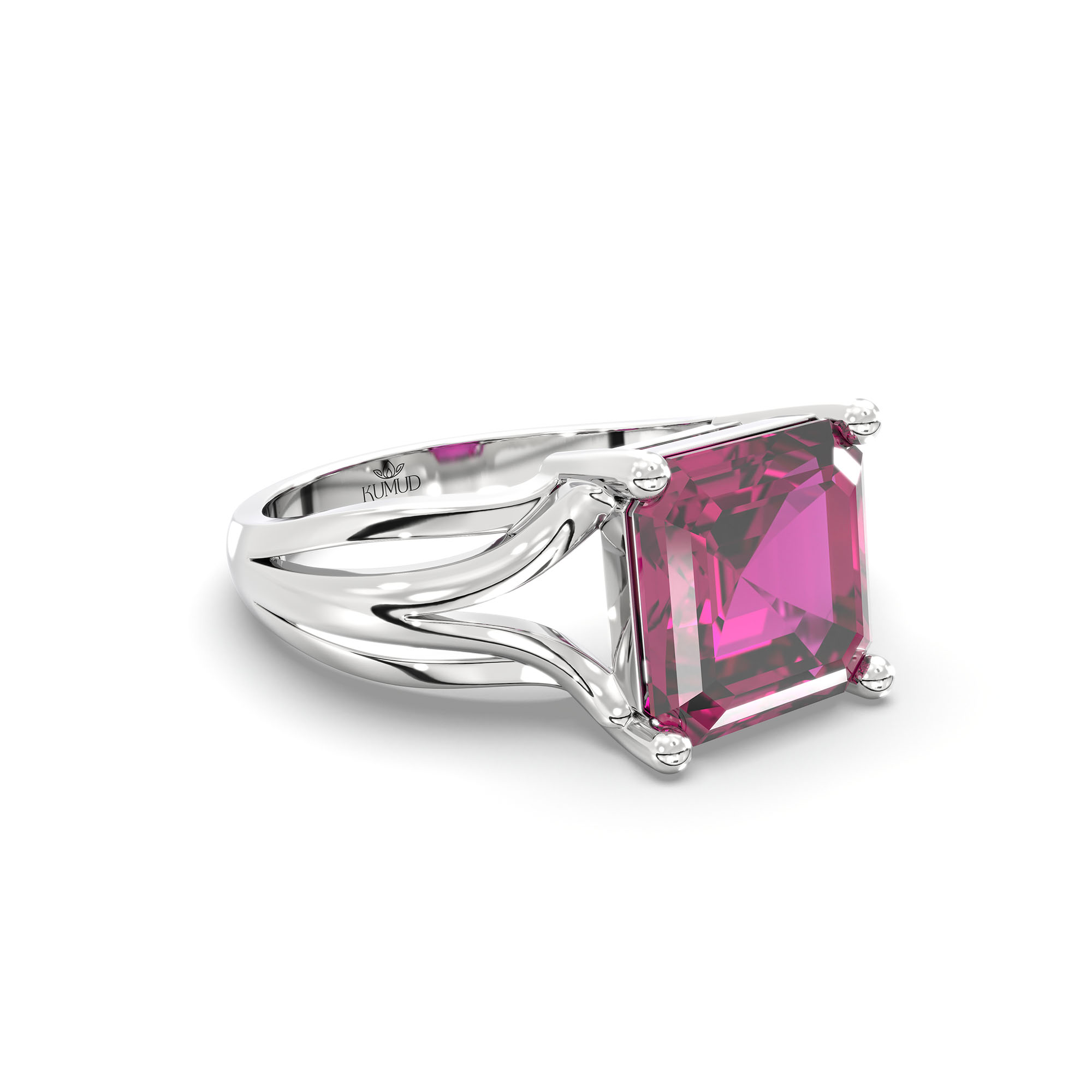 Ruby (Manik) Ring in 925 Sterling Silver – Cushion 8 mm, Prong Setting, 5 g (Design K15-27) thumbnail