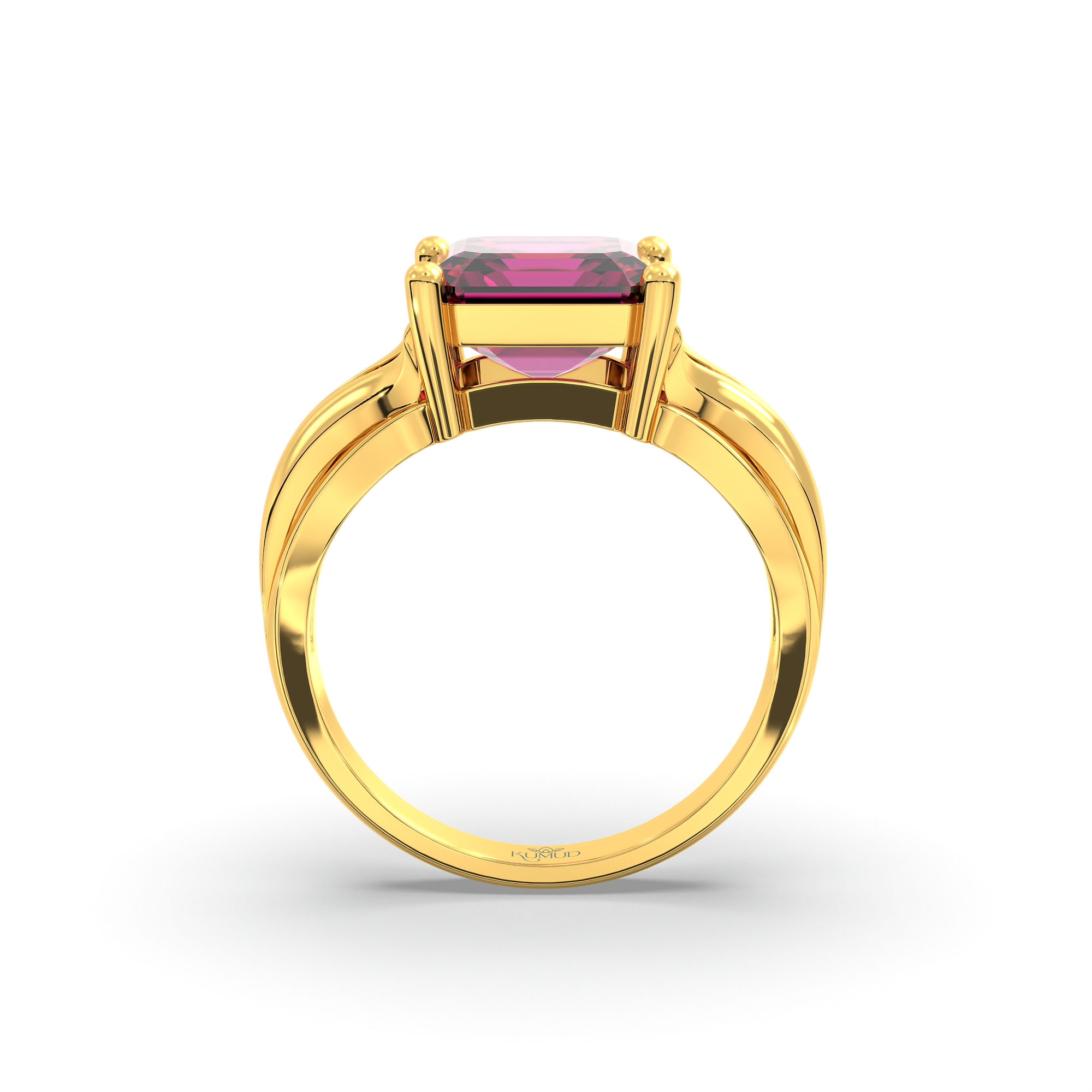 Ruby (Manik) Ring in 22K Yellow Gold – Cushion 8 mm, Prong Setting, 5 g (Design K15-27) thumbnail
