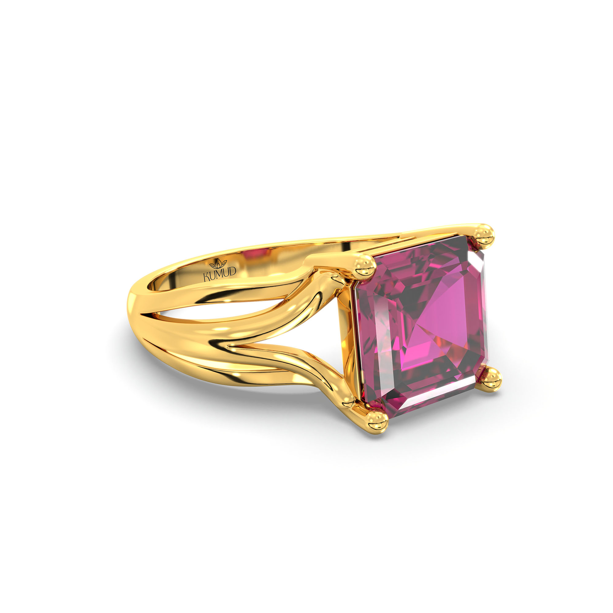 Ruby (Manik) Ring in 22K Yellow Gold – Cushion 8 mm, Prong Setting, 5 g (Design K15-27) thumbnail