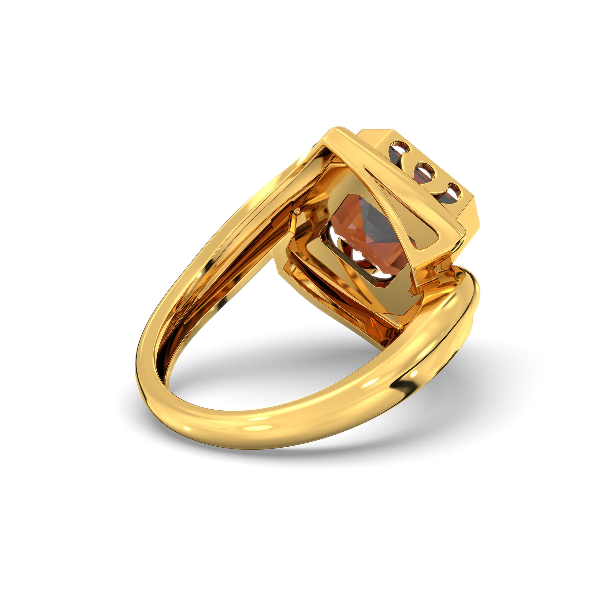 Hessonite (Gomed) Ring in 22K Yellow Gold – Cushion 8 mm, Bezel Setting, 7 g thumbnail