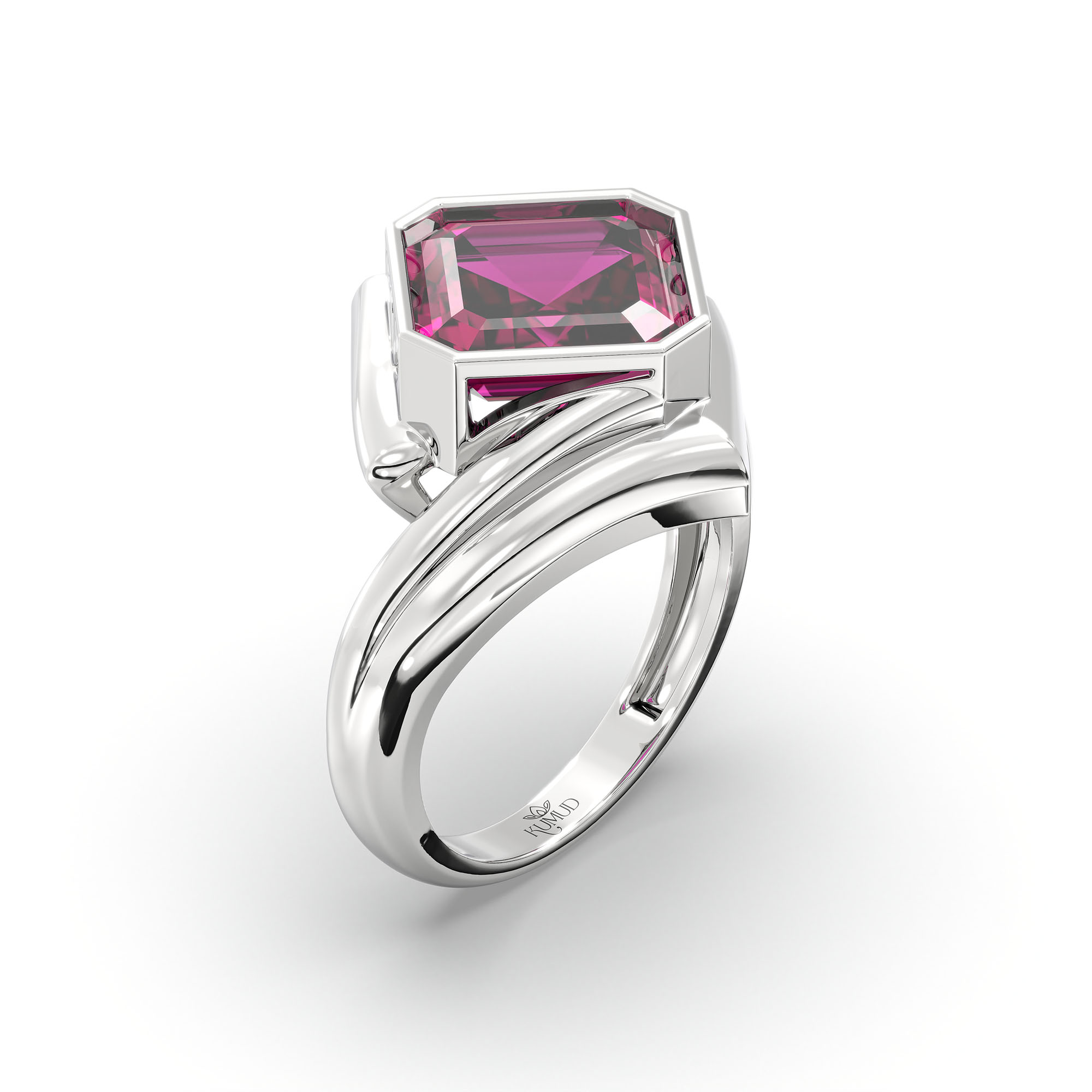Ruby (Manik) Ring in 925 Sterling Silver – Cushion 8 mm, Bezel Setting, 7 g thumbnail