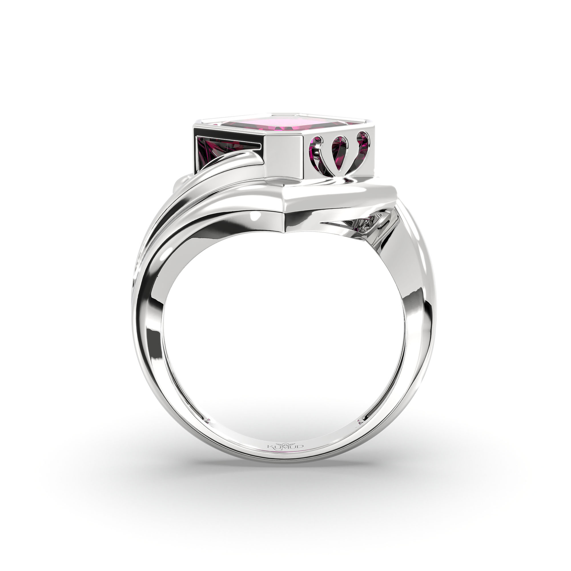 Ruby (Manik) Ring in 925 Sterling Silver – Cushion 8 mm, Bezel Setting, 7 g thumbnail