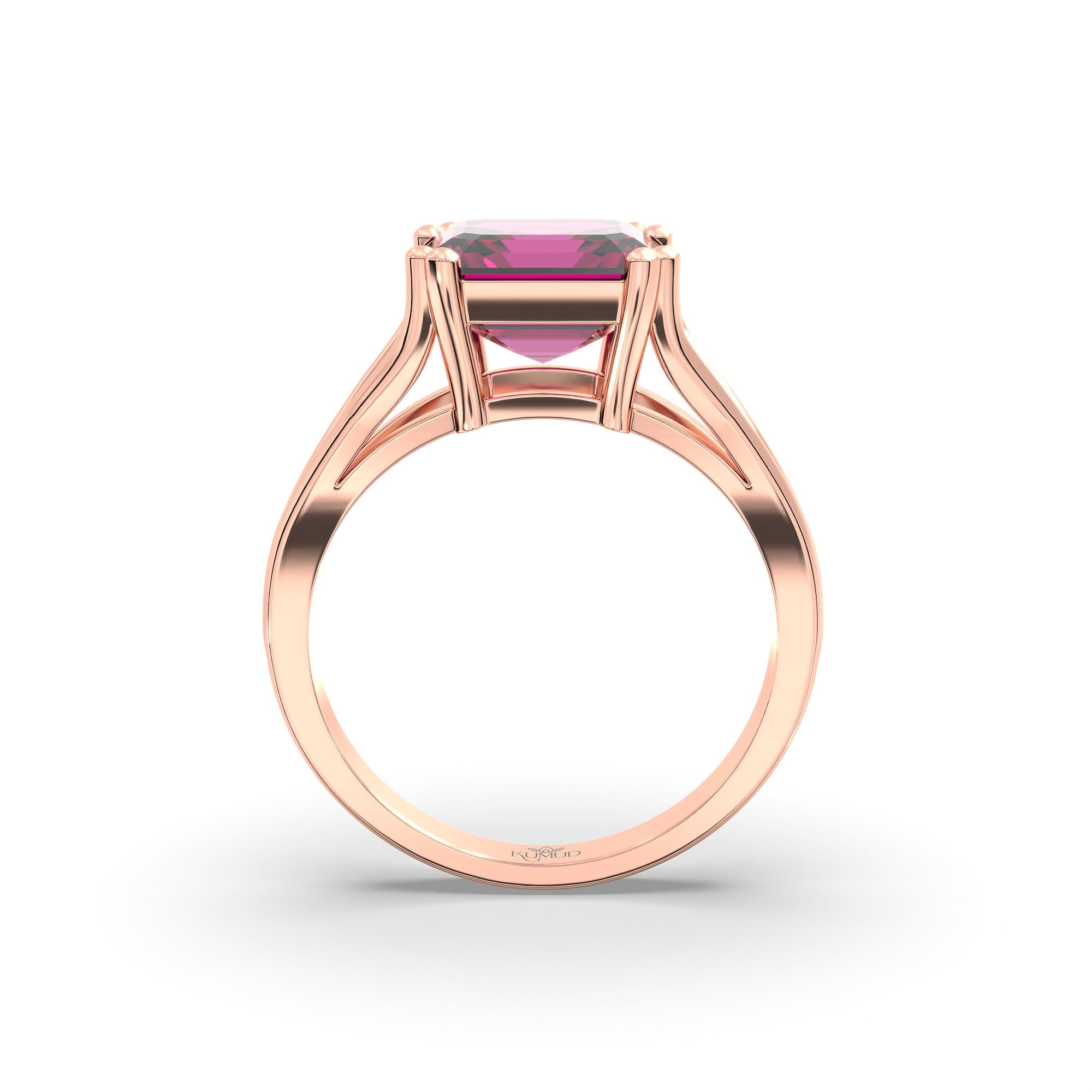 Ruby (Manik) Ring in 18K Rose Gold – Cushion 8 mm, Prong Setting, 5 g (Design K15-29) thumbnail