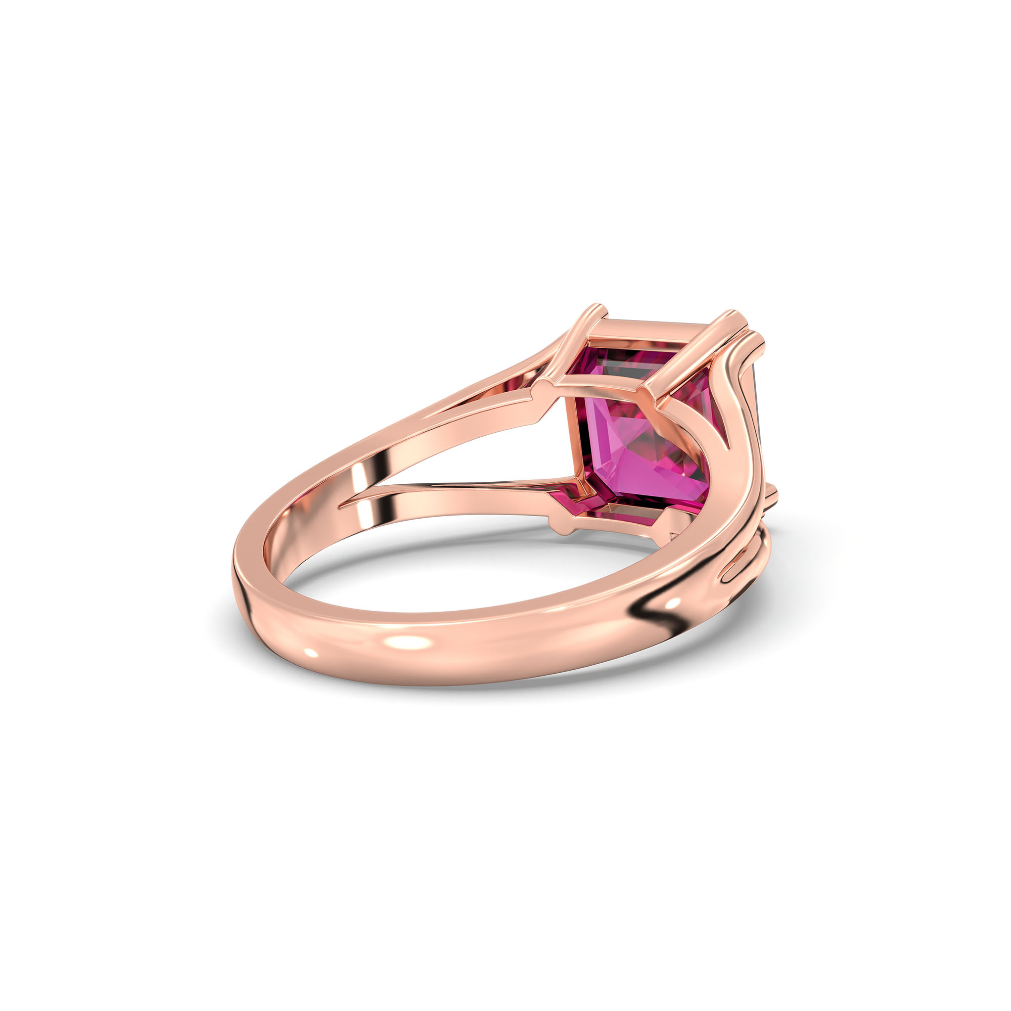 Ruby (Manik) Ring in 18K Rose Gold – Cushion 8 mm, Prong Setting, 5 g (Design K15-29) thumbnail