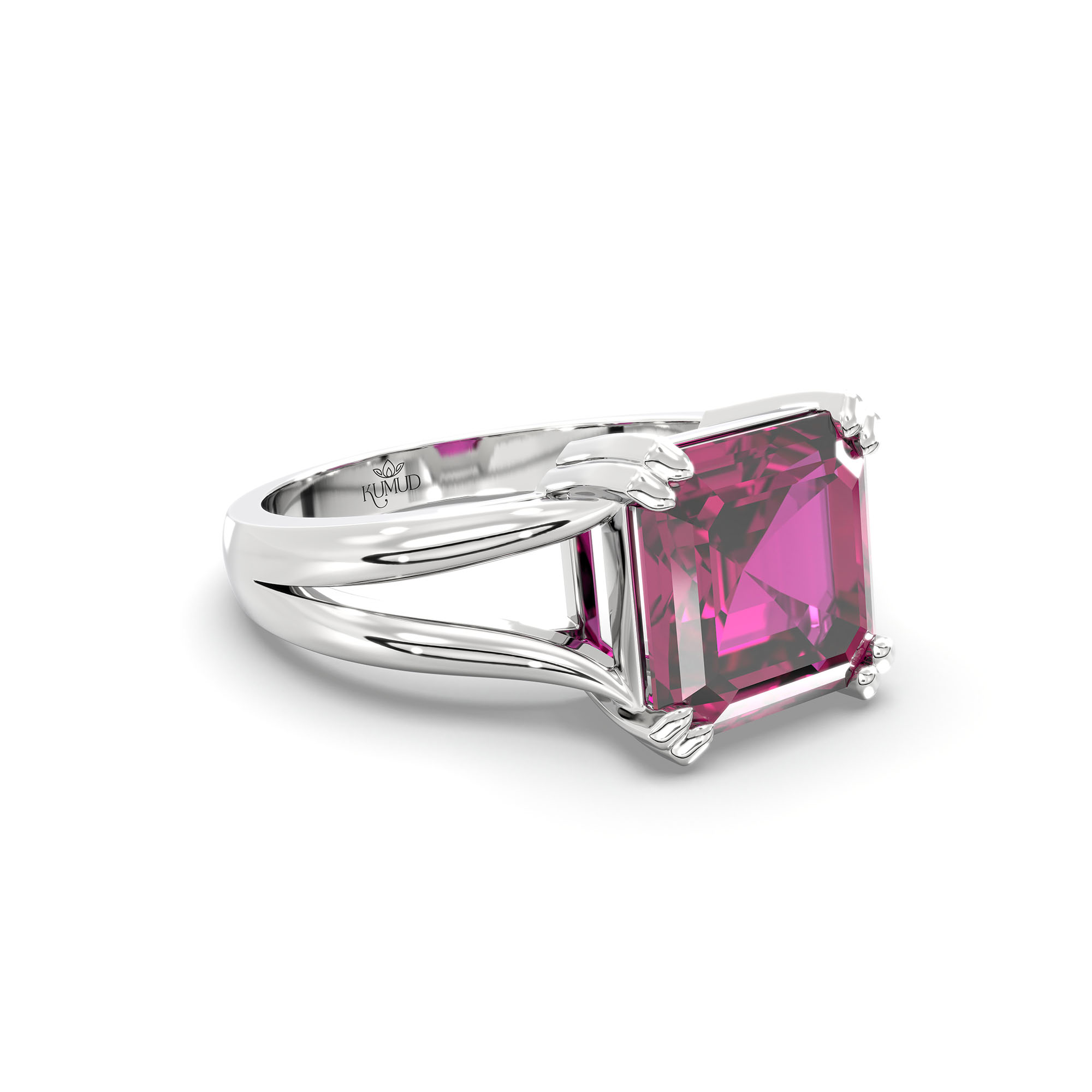 Ruby (Manik) Ring in 925 Sterling Silver – Cushion 8 mm, Prong Setting, 6 g (Design K15-30) thumbnail