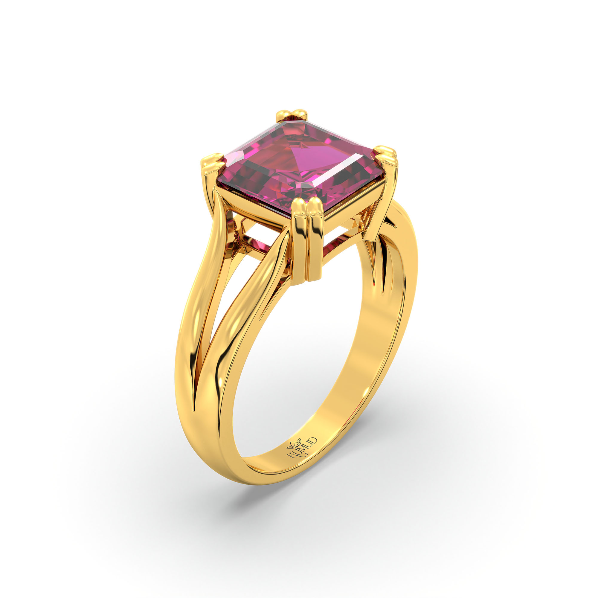Ruby (Manik) Ring in 22K Yellow Gold – Cushion 8 mm, Prong Setting, 6 g (Design K15-30) thumbnail