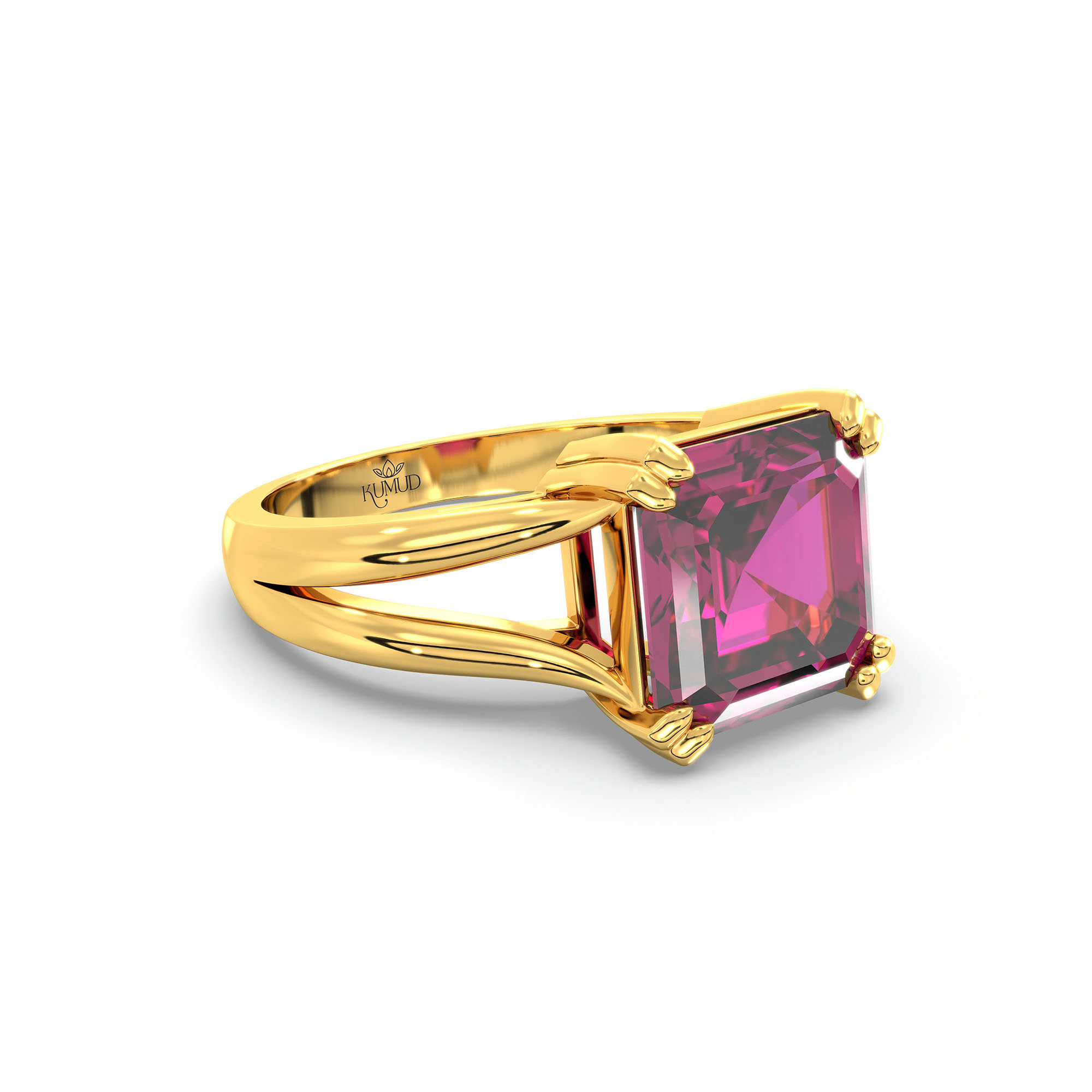 Ruby (Manik) Ring in 22K Yellow Gold – Cushion 8 mm, Prong Setting, 6 g (Design K15-30) thumbnail