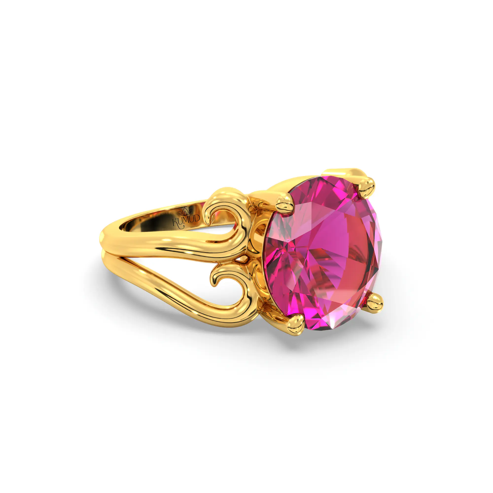 Ruby (Manik) Ring for Women in 22K Yellow Gold – Oval 9x8 mm, Prong Setting, 5 g (Design K16B-2) thumbnail