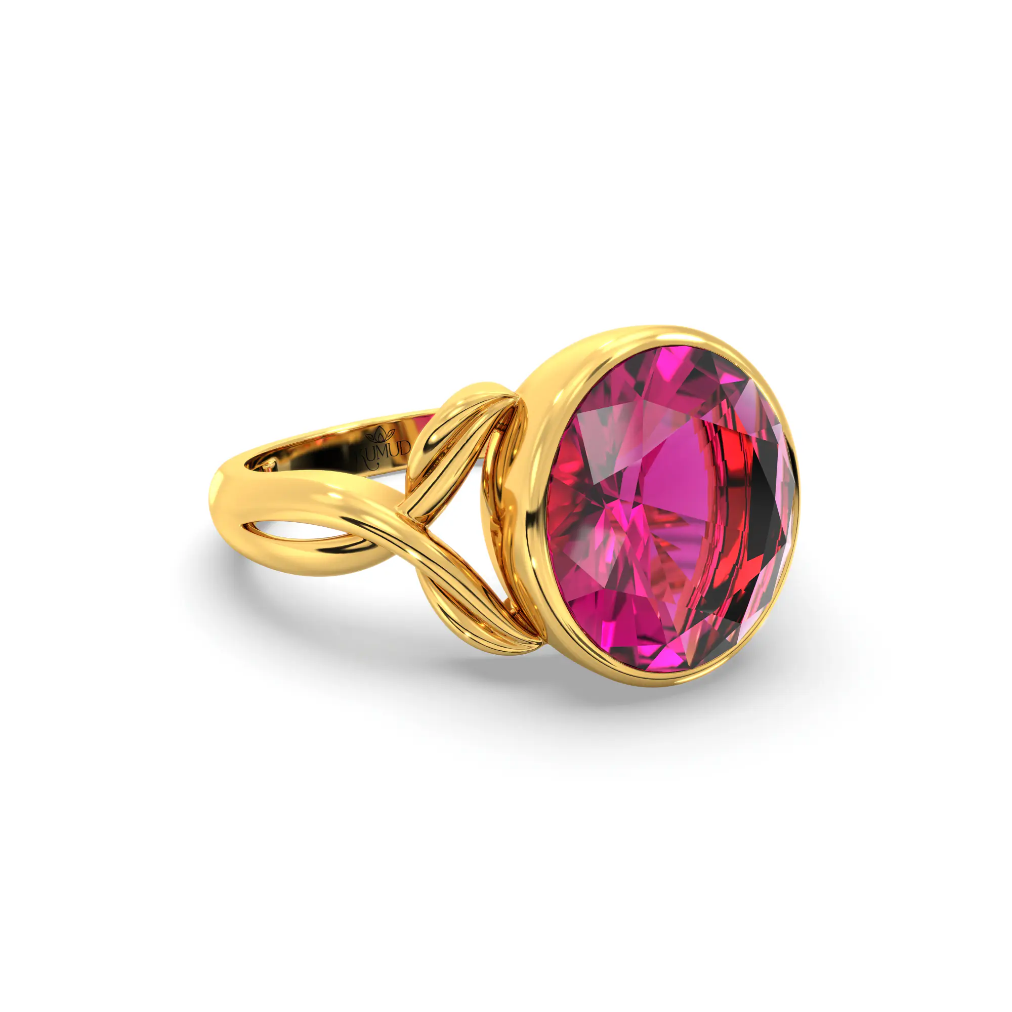 Ruby (Manik) Ring for Women in 22K Yellow Gold – Oval 9x8 mm, Prong Setting, 5 g (Design K16B-3) thumbnail