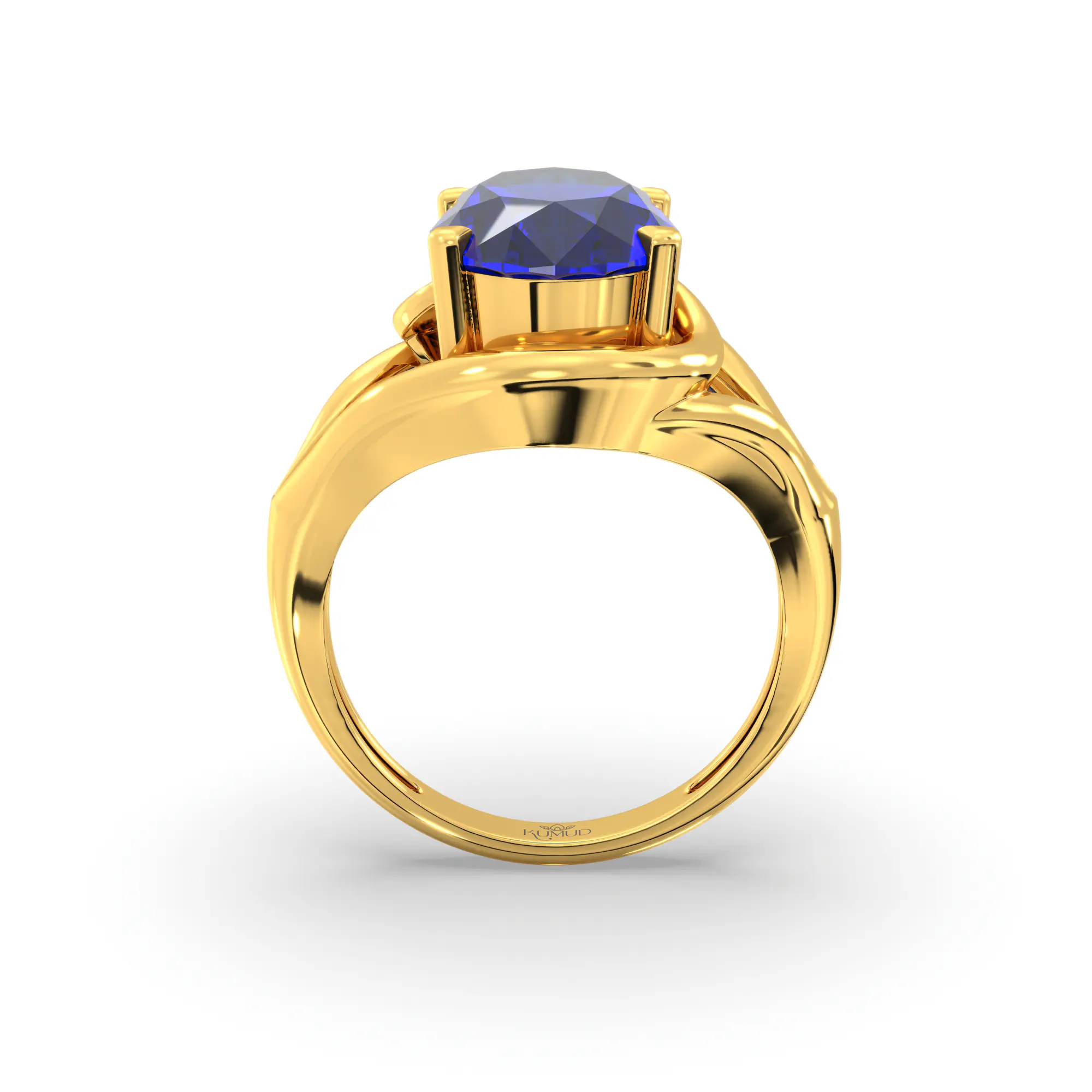 Blue Sapphire (Neelam) Ring for Women in 18K Rose Gold – Oval 13x8 mm, Prong Setting, 8 g thumbnail