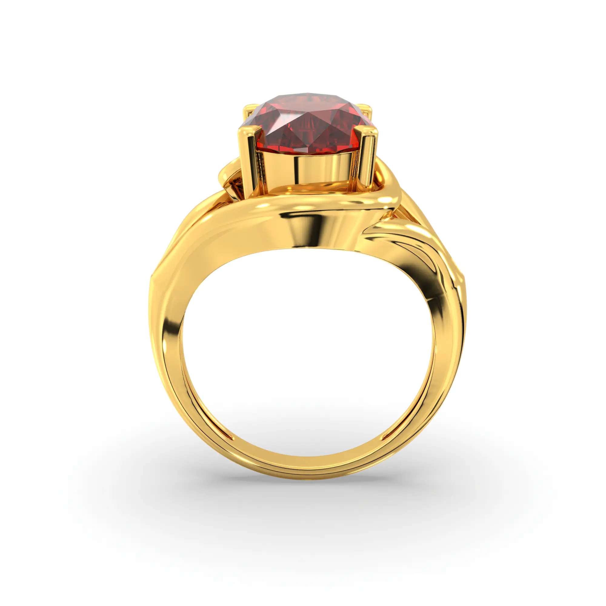 Hessonite (Gomed) Ring for Women in 22K Yellow Gold – Oval 13x8 mm, Prong Setting, 8 g thumbnail