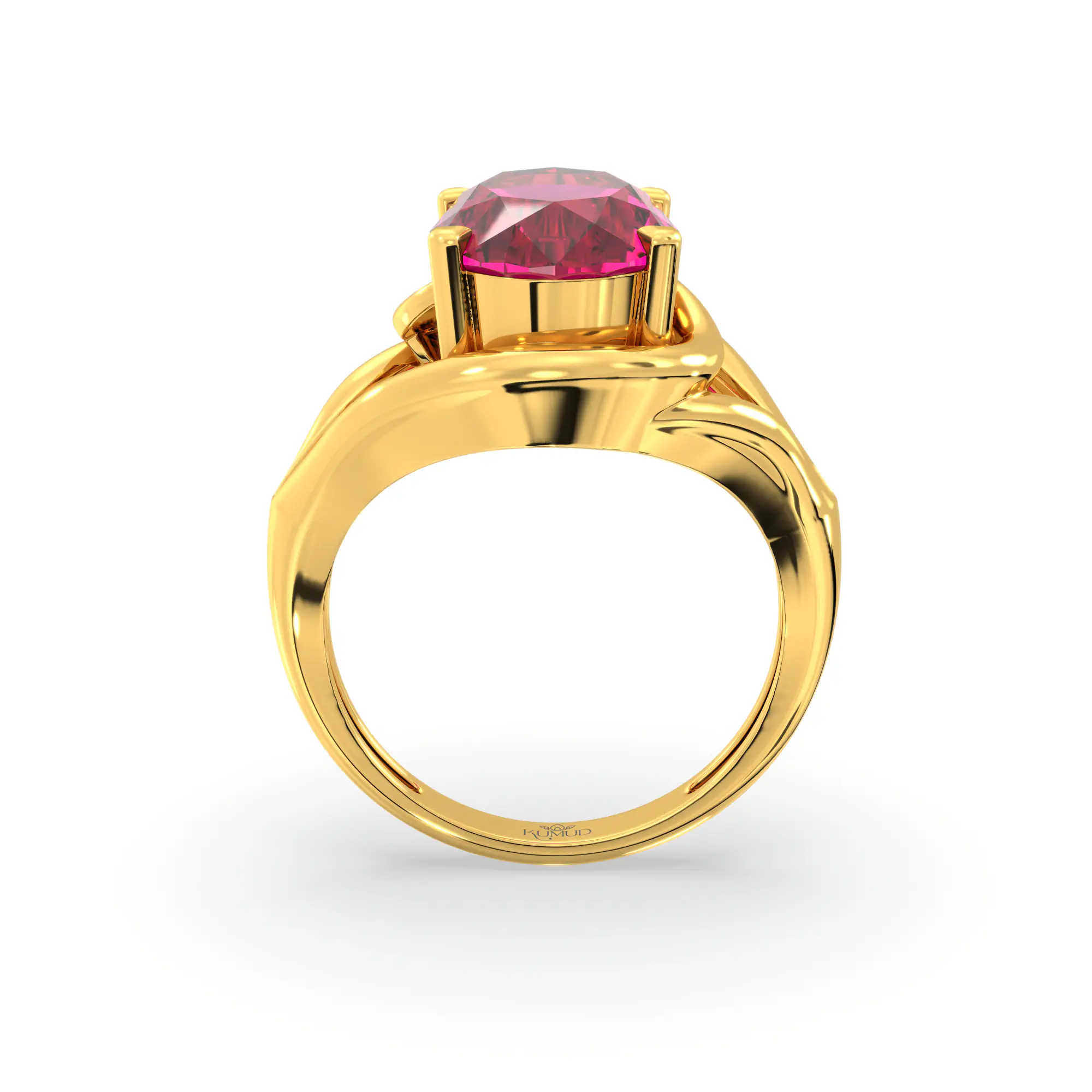 Ruby (Manik) Ring for Women in 18K Rose Gold – Oval 13x8 mm, Prong Setting, 8 g thumbnail