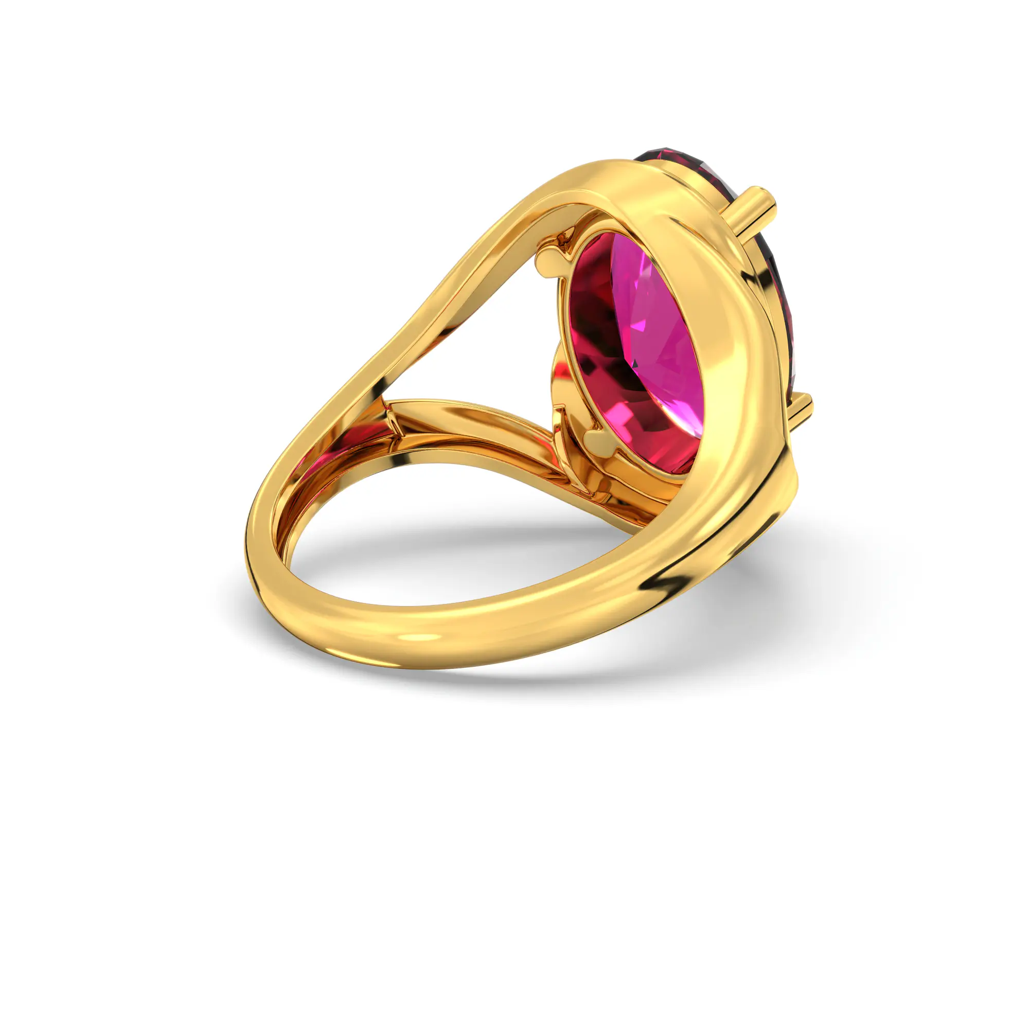 Ruby (Manik) Ring for Women in 22K Yellow Gold – Oval 13x8 mm, Prong Setting, 8 g thumbnail